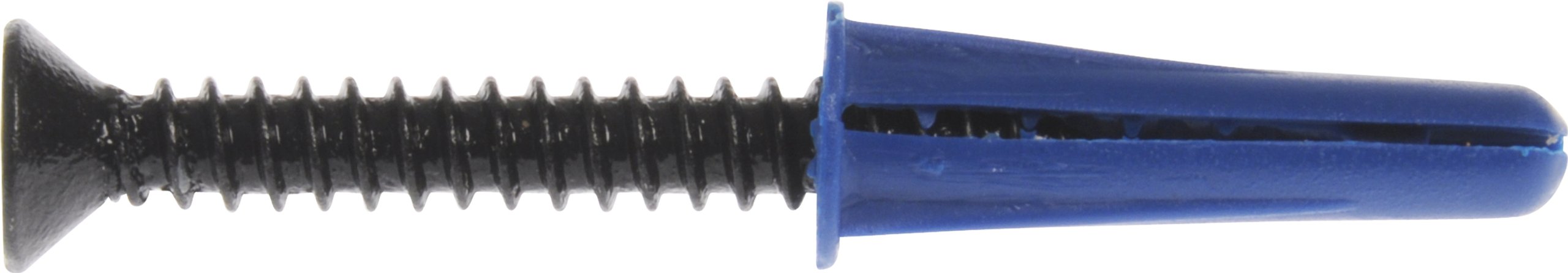 5071 Blue Ribbed Plastic Anchors - Heavy Duty Wall Anchors for Hanging Pictures, Shelves & Decor - Ideal for Drywall, Concrete & Masonry