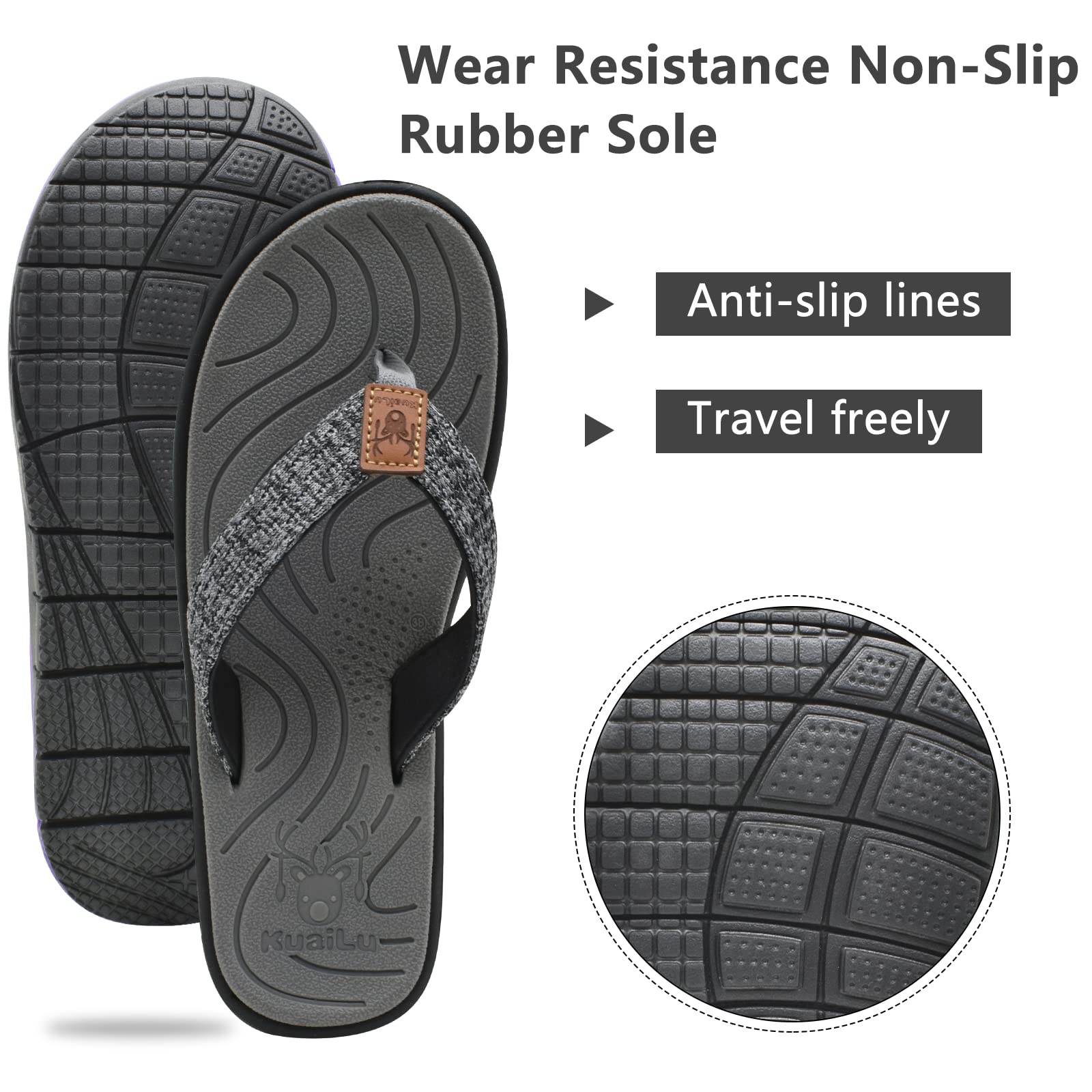 KuaiLu Women's Comfortable Flip Flops with Arch Support - Lightweight Non-Slip Yoga Sandals for Walking, Beach, Summer & Casual Wear - Perfect for Yoga, Travel and Outdoor Activities