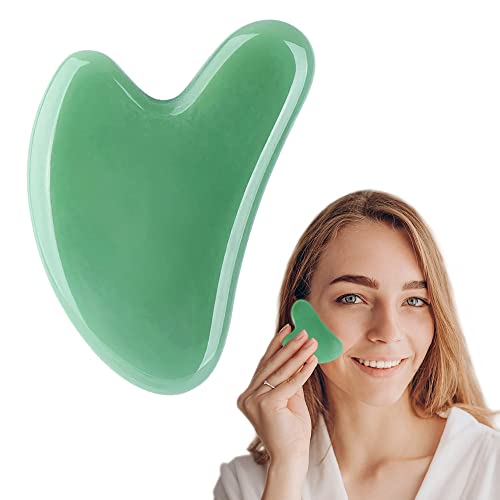 **Pursalt Natural Jade Gua Sha Stone - Facial Massage Tool for Lifting, Anti-Aging & Wrinkle Reduction - Luxury Gift Set for Women (Green) | Perfect for Skincare Routine, Relaxation & Self-Care**