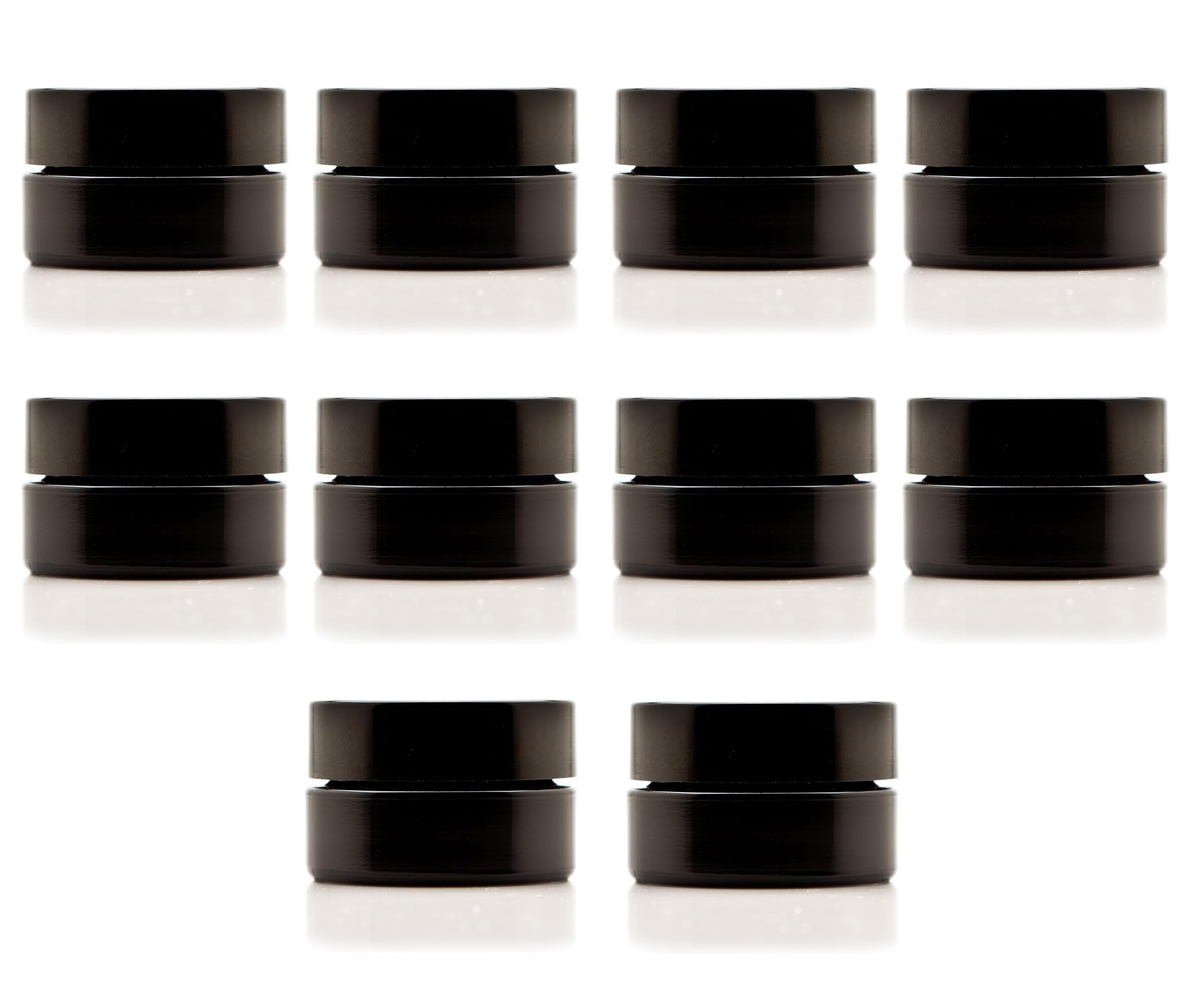 30ml (1 fl oz) Black UV-Protected Refillable Glass Cosmetic Jars - Screw Top Travel Bottles for DIY Beauty, Creams, Ointments & Samples (Pack of 10) | Perfect for Travel, Skincare Storage & Sample Packaging