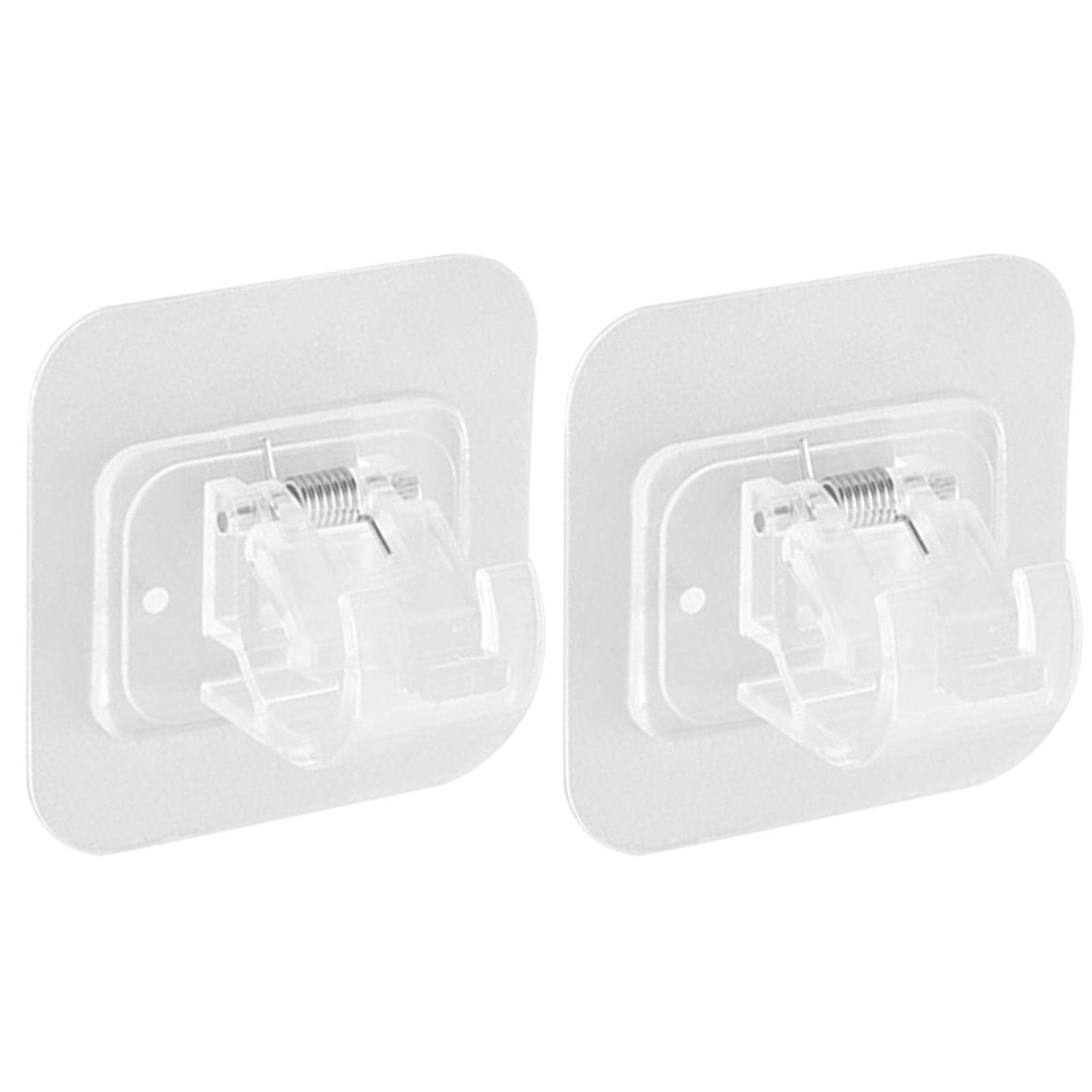 Clear Self-Adhesive Curtain Rod Bracket - Heavy Duty Towel Rod Holder for Kitchen, Bathroom & Drapes - Strong Load-Bearing Rail Rack Brackets - Perfect for Hanging Curtains, Towels & Home Decor