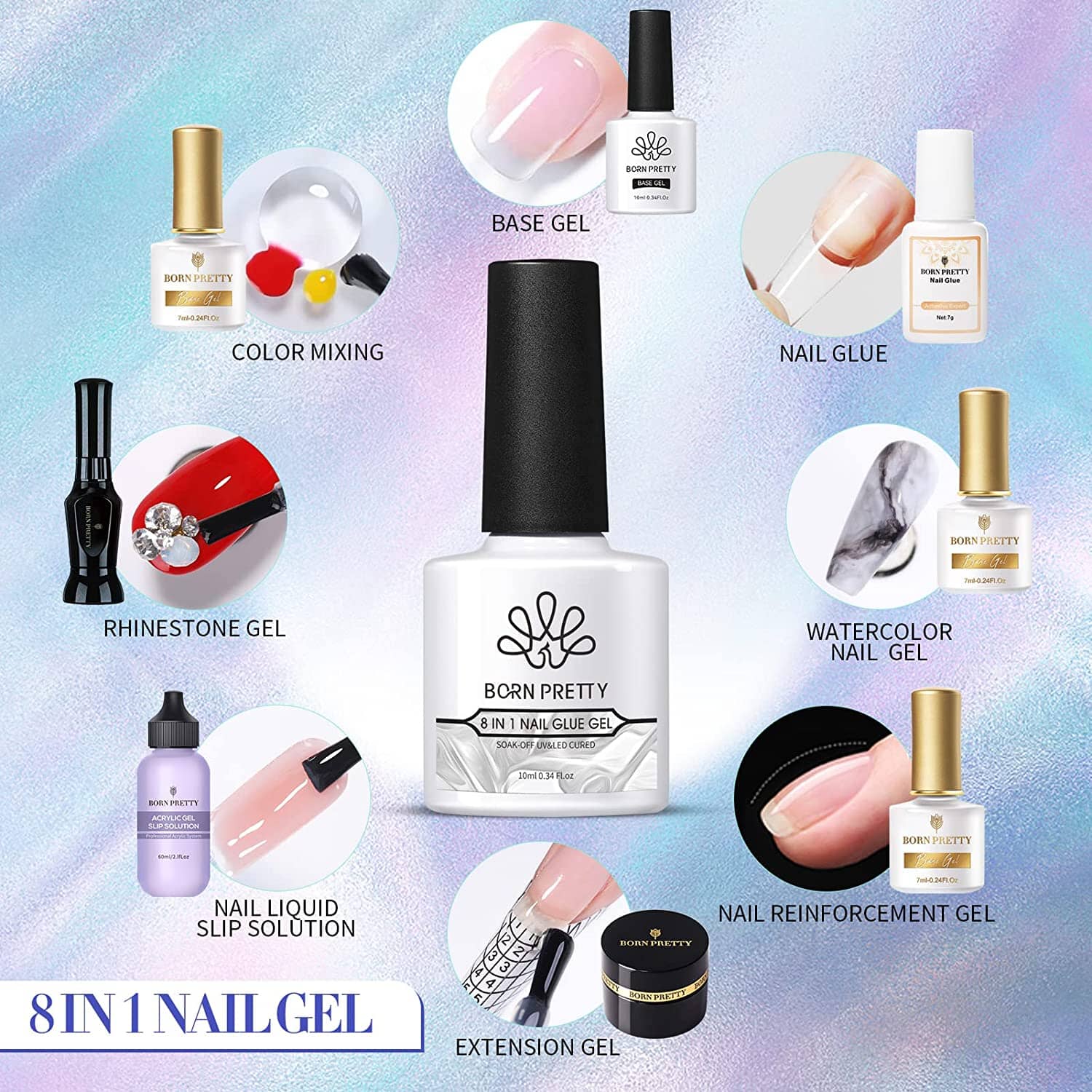 39Pcs Summer Pastel Colors Gel Nail Polish Set - Long Lasting Soak Off UV LED Gel Polish for Manicure & Pedicure - Perfect for Nail Salon, Home DIY, Gifts & Party Nail Art