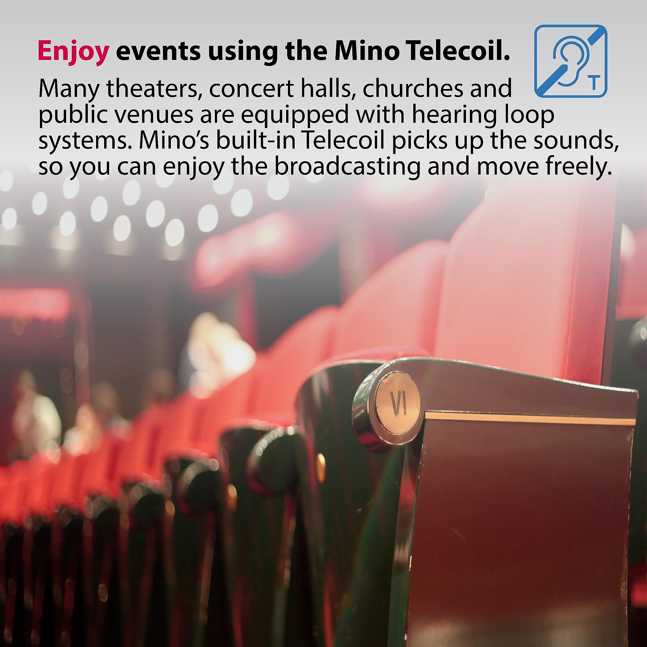 Bellman & Symfon Mino Digital Hearing Amplifier - Noise Reduction Rechargeable Hearing Aid with Headphones & Microset | Lightweight Design for Clear Conversations at Home, Outdoors & Social Events