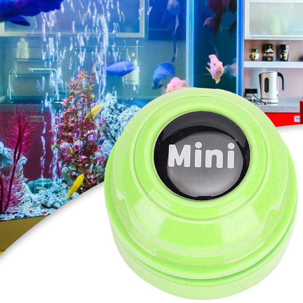 TOPINCN Magnetic Aquarium Cleaner - Mini Portable Fish Tank Glass Scraper with Plastic Brush for Algae Removal - Green (Ideal for Small Tanks, Home Aquariums & Office Fish Bowls)