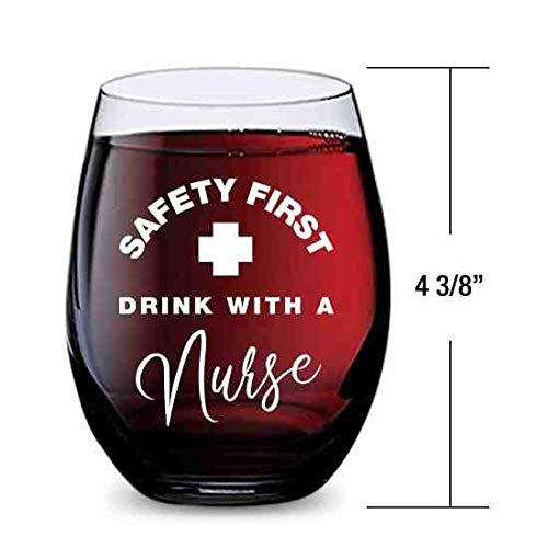 Unbreakable Tritan Plastic Stemless Wine Glass for Nurses - 16oz Shatterproof Cup with 