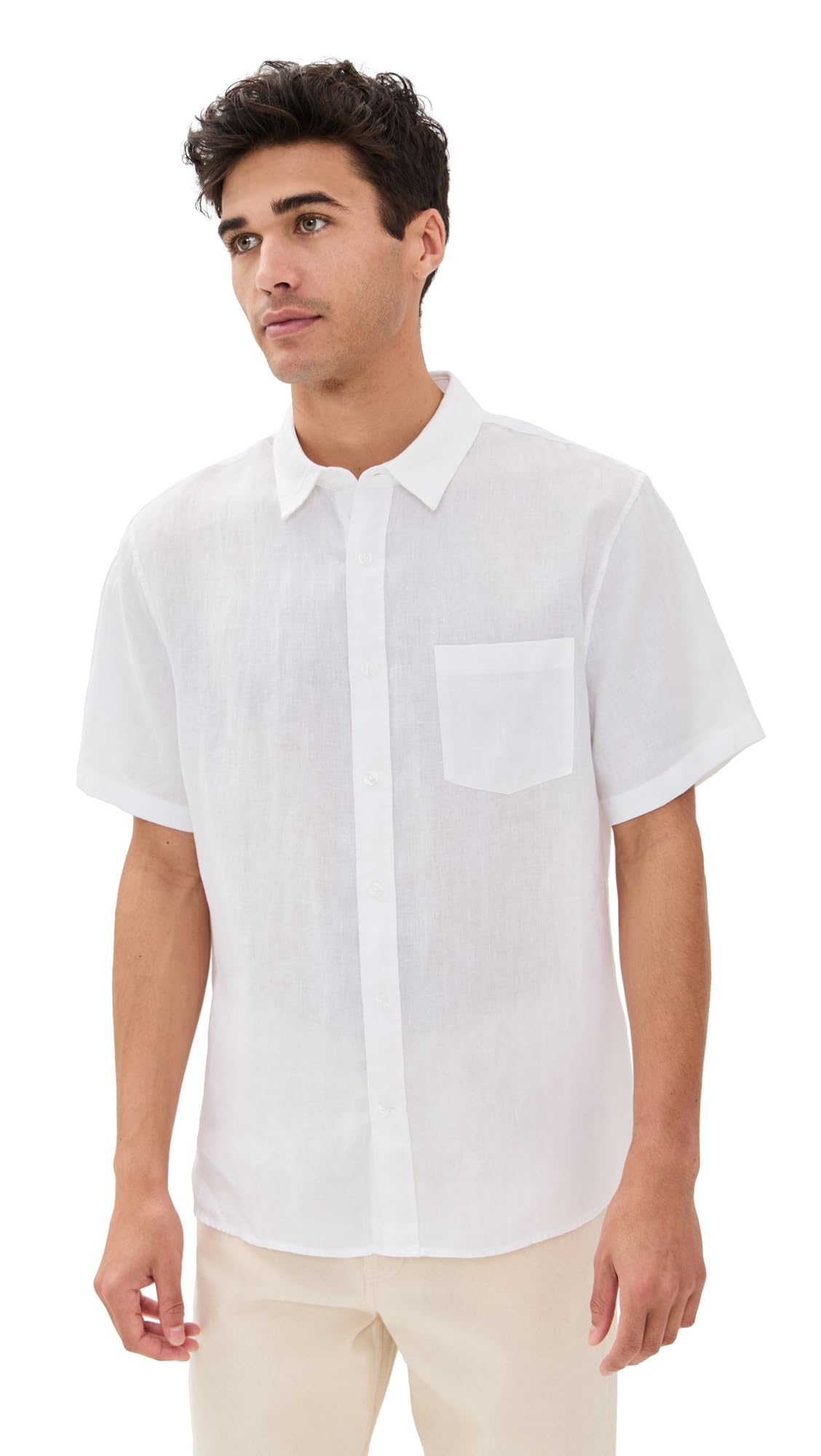 Vince Men's Linen Short Sleeve Shirt - Breathable Summer Casual Button Down Shirt for Beach, Vacation & Outdoor Activities