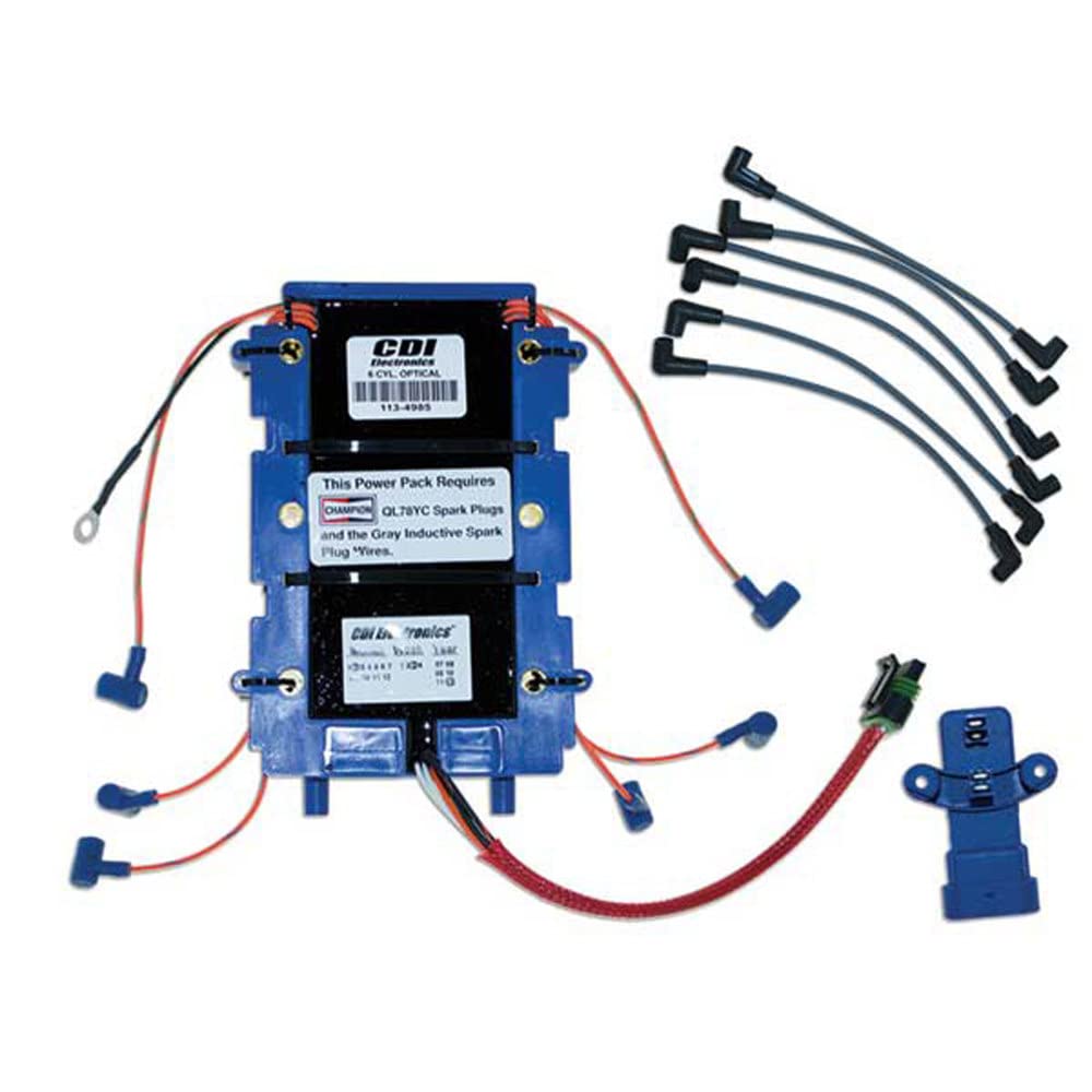 CDI Electronics 113-6367K 1 Johnson/Evinrude Power Pack Kit for 6 Cylinder Outboard Motors (1991-2006) - Reliable Ignition System Replacement for Smooth Boating & Fishing Trips