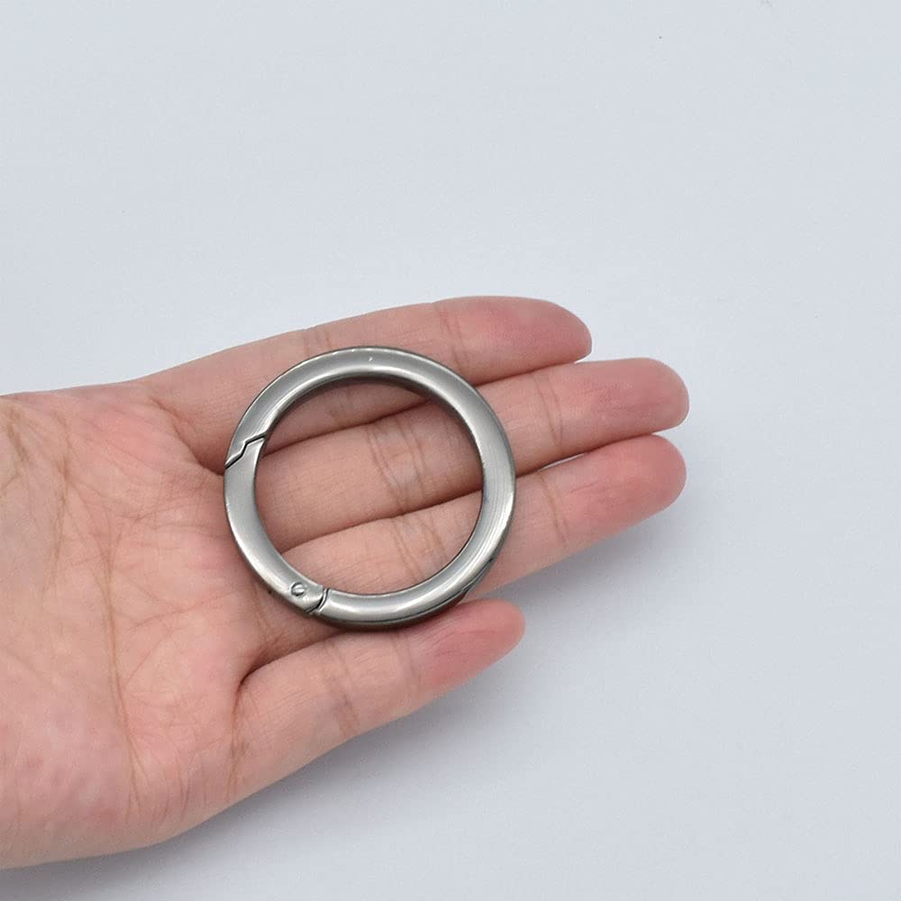 34mm Bronze Spring Gate Rings - 4 PCS Flat Large O Rings for Keychains, Purses & Handbags Hardware | Durable Snap Hooks for DIY Crafts, Jewelry Making & Accessories
