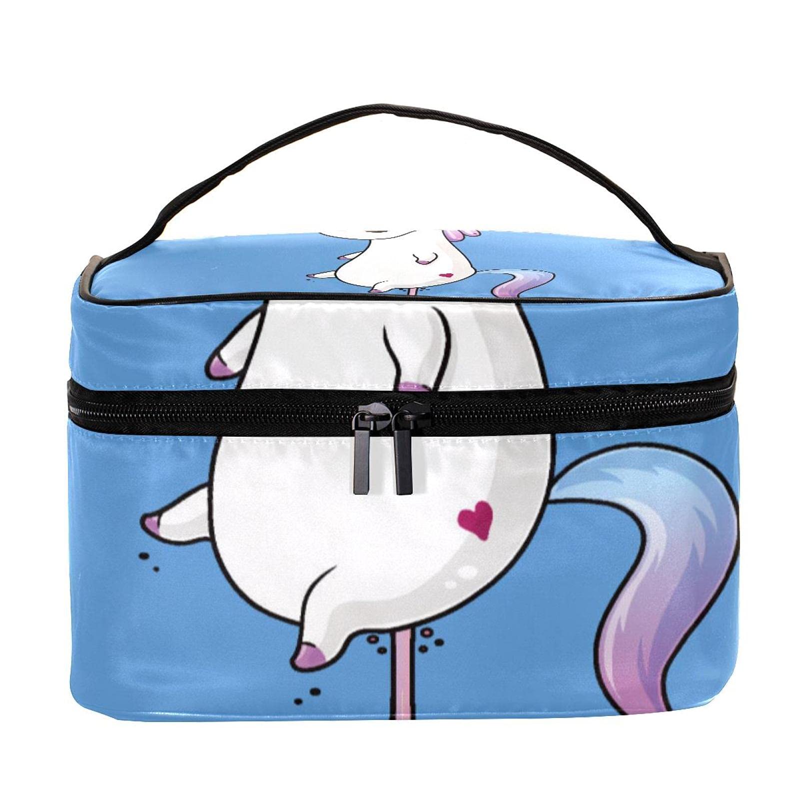 Funny Unicorn Rainbow Fart Travel Makeup Bag - Large Cosmetic Organizer with Zipper for Women & Girls | Perfect for Travel, Gym & Daily Use