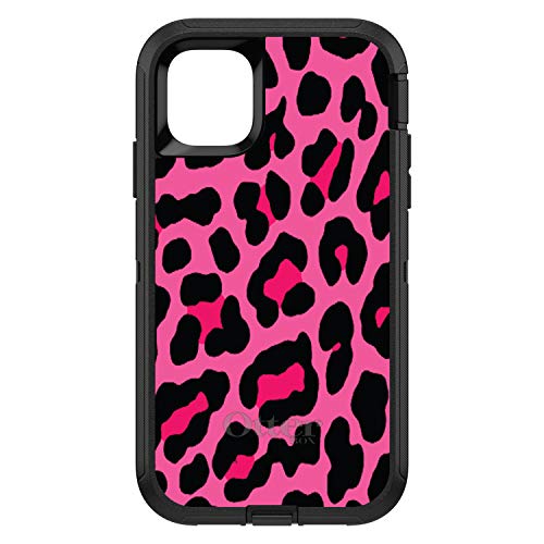 Hot Pink Black Leopard Skin Spots On Black Case