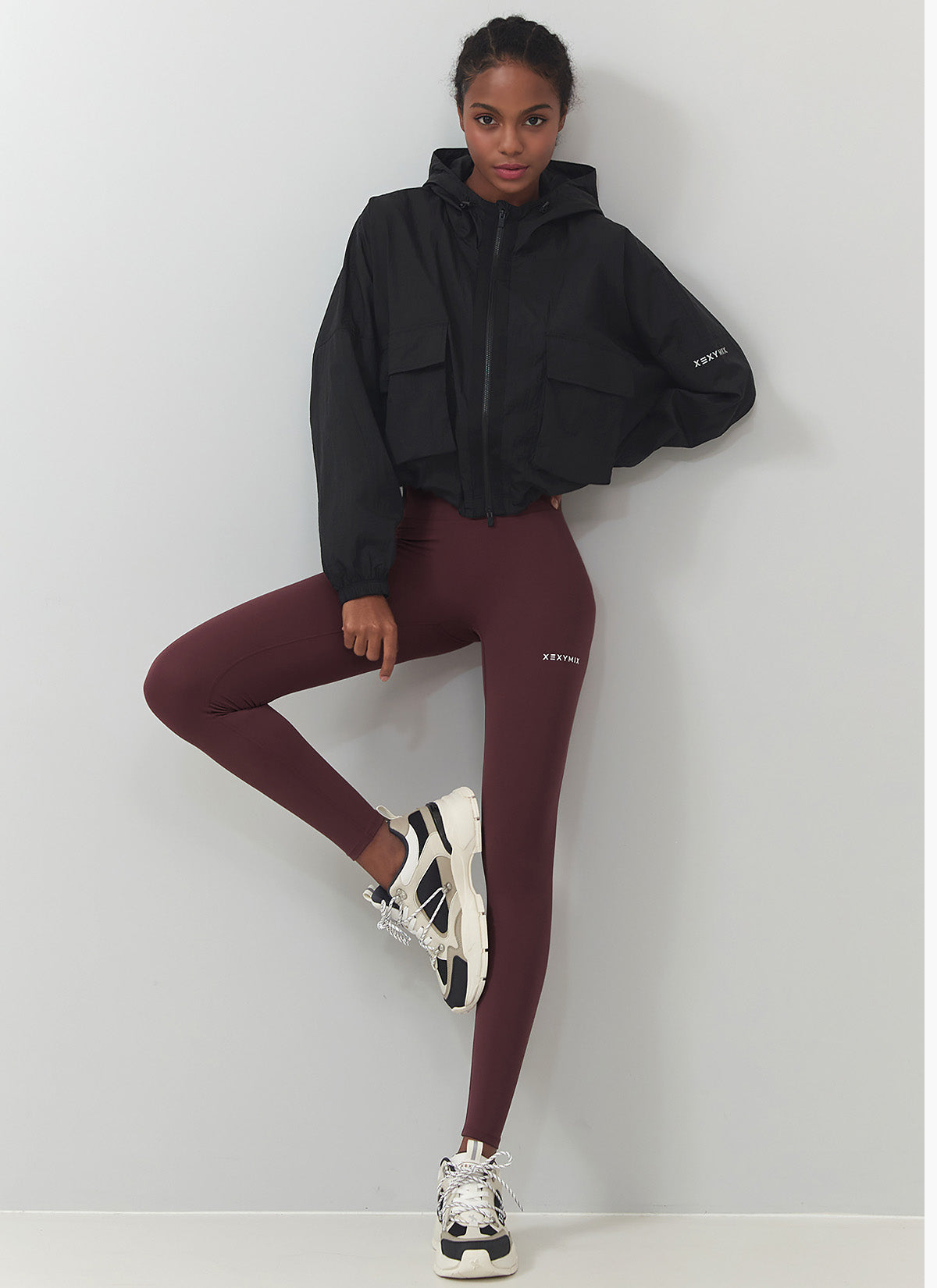Women's Lightweight 2-Way Zipper Crop Hooded Windbreaker Jacket - Stylish Outdoor Running, Hiking & Casual Wear