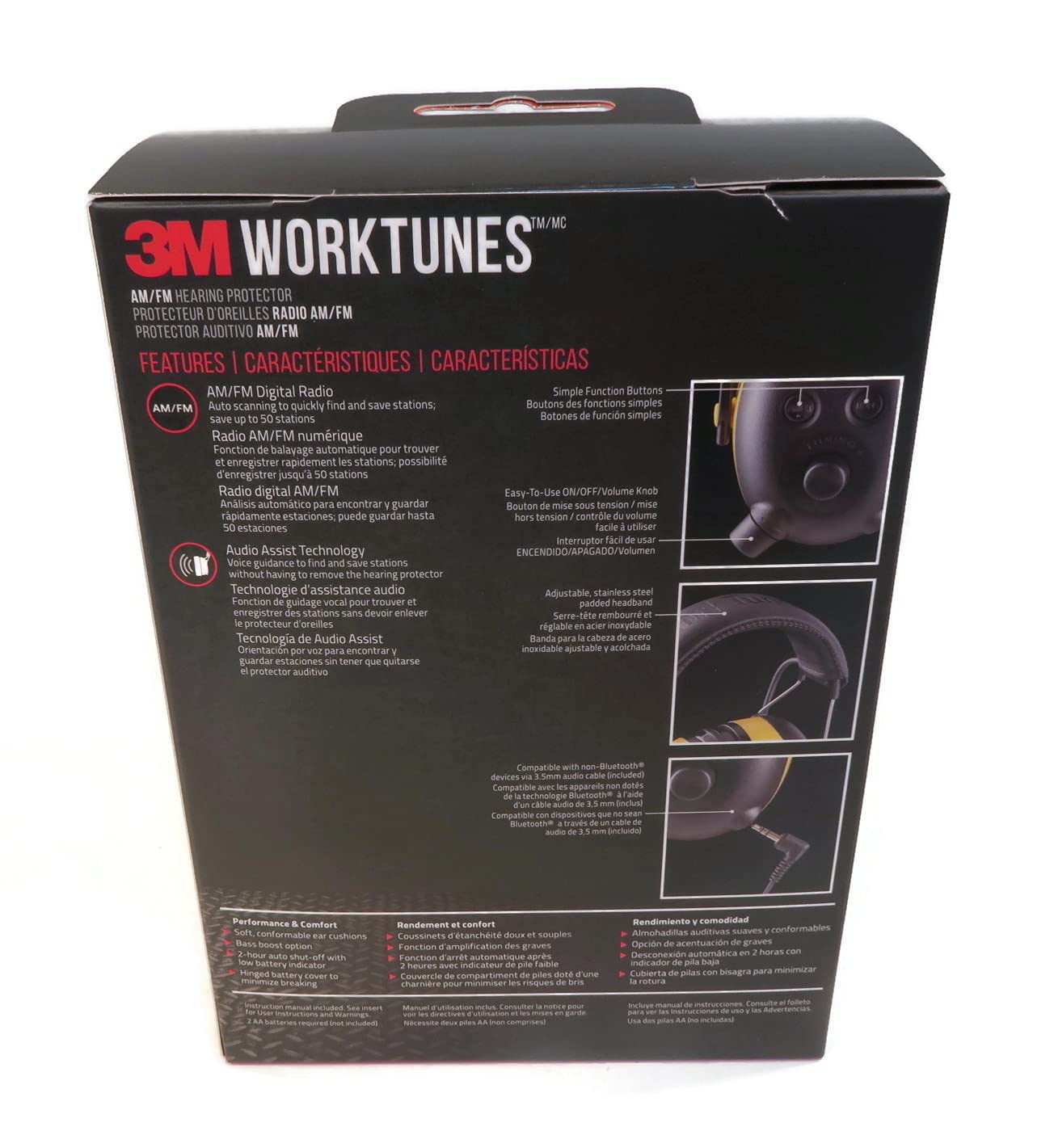 3M WorkTunes Digital AM/FM MP3 Hearing Protection Headphones with Radio - Yellow - Noise Cancelling Earmuffs for Construction, Woodworking & DIY Projects