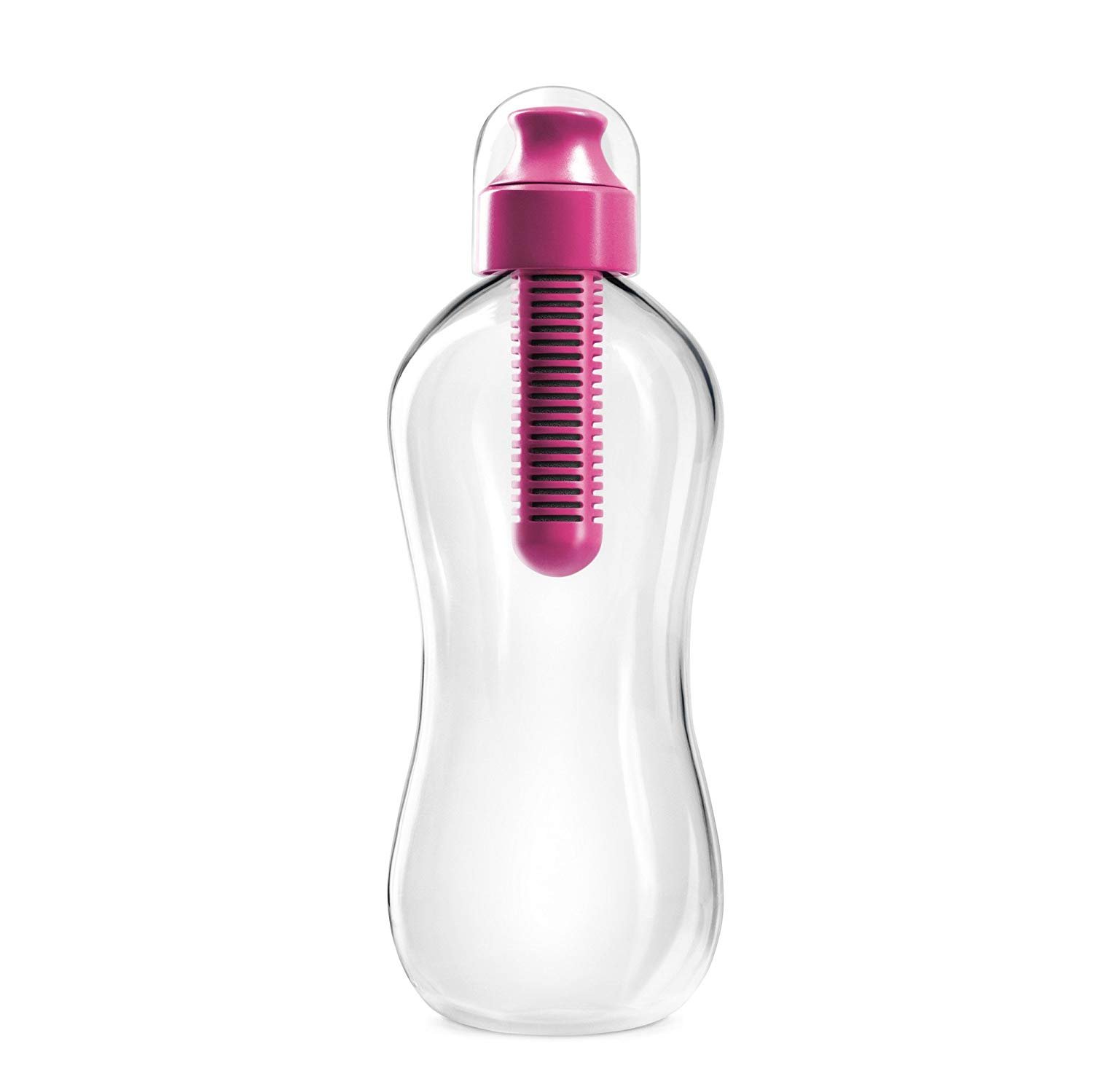 Bobble Plastic Filter Water Bottle 550ml - BPA Free Reusable Water Bottle with Built-in Filter, Leak Proof & Portable for Gym, Hiking, Travel - Magenta