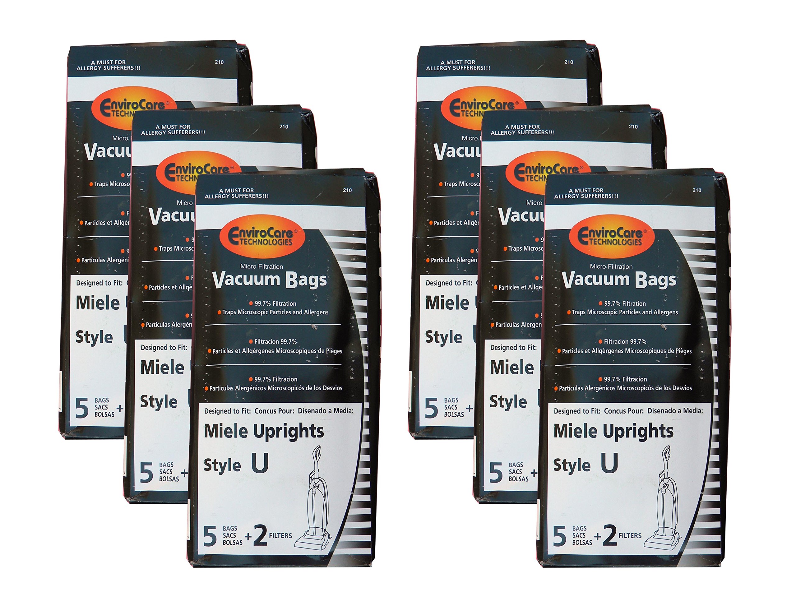30 Pack Miele Upright Vacuum Bags with HEPA Filters - Hygienic Self-Sealing Design for Allergen Reduction | Compatible with Miele U Series (S7280, S7260) & Models 07805130, 7282050 | Ideal for Pet Hair, Dust & Allergy Sufferers in Home Cleaning