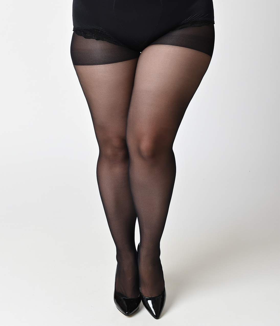Leg Avenue Plus Size Black Sheer Backseam Pantyhose - Comfortable & Stretchy Tights for Women, Office Wear, Evening Outfits & Special Occasions