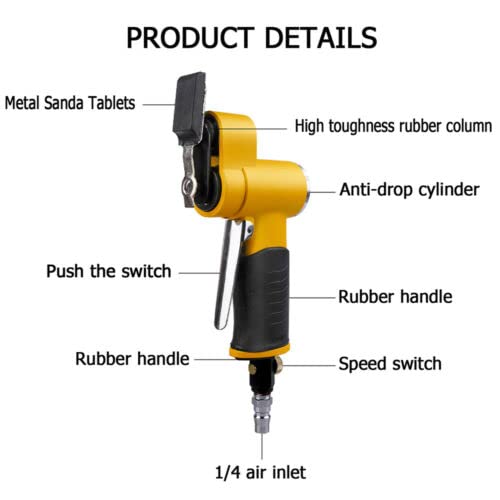 Pneumatic Sanding Machine - One-Word Burr Sander with Reciprocating Flat Sandpaper for Woodworking & Metal Polishing | Ideal for DIY Projects, Auto Body Repair & Furniture Refinishing