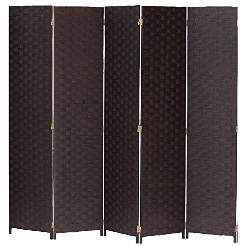 Bamboo Room Divider Panel - 3/4/6/8 Panels in Brown/Black/Beige - Home Office Privacy Screen for Living Room & Bedroom