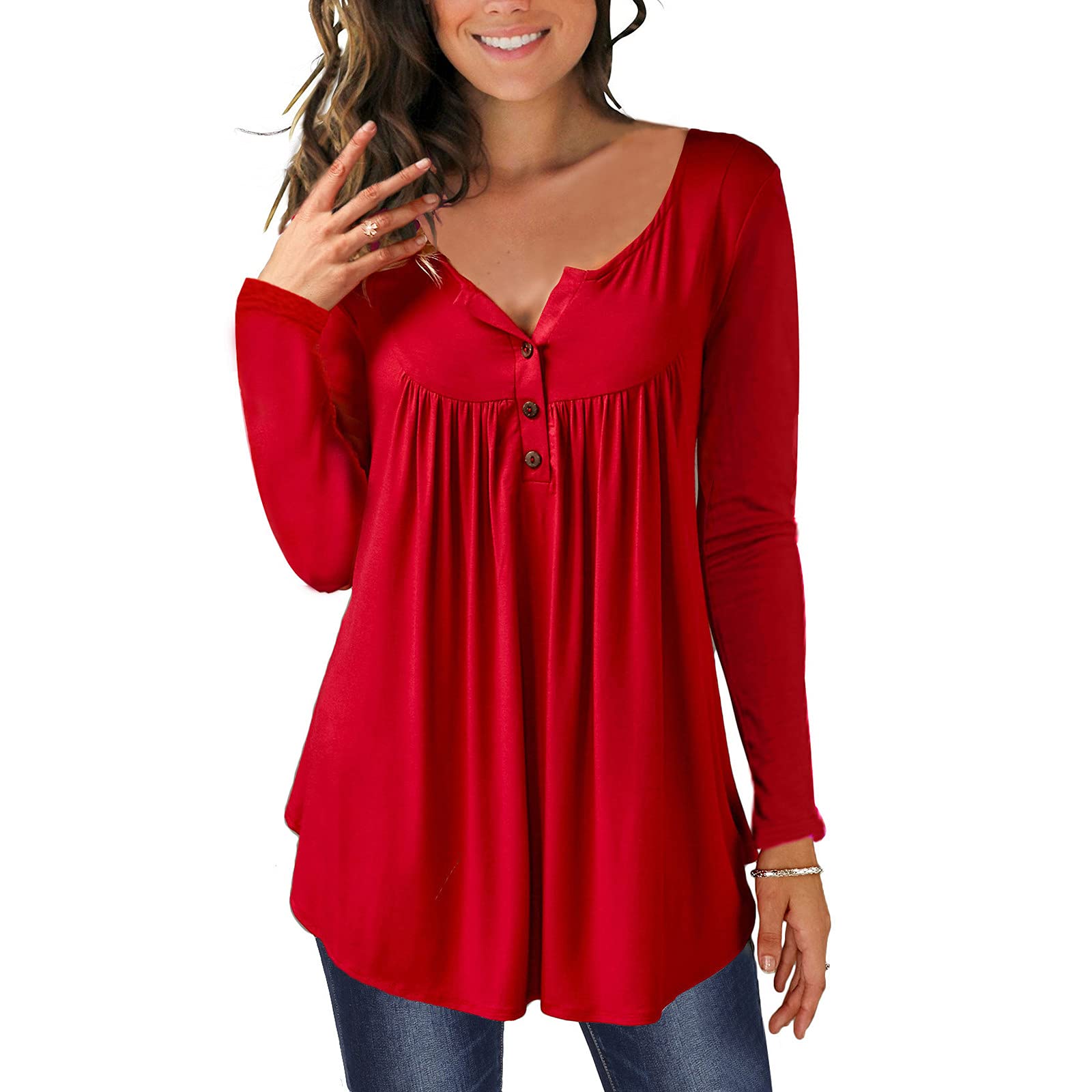 Women's Long Sleeve Button Front Hawaiian Shirt - Flowy Tunic Blouse for Fall & Summer | Sexy Going Out Tops in Plus Sizes | Perfect for Beach Vacations, Date Nights & Tropical Parties
