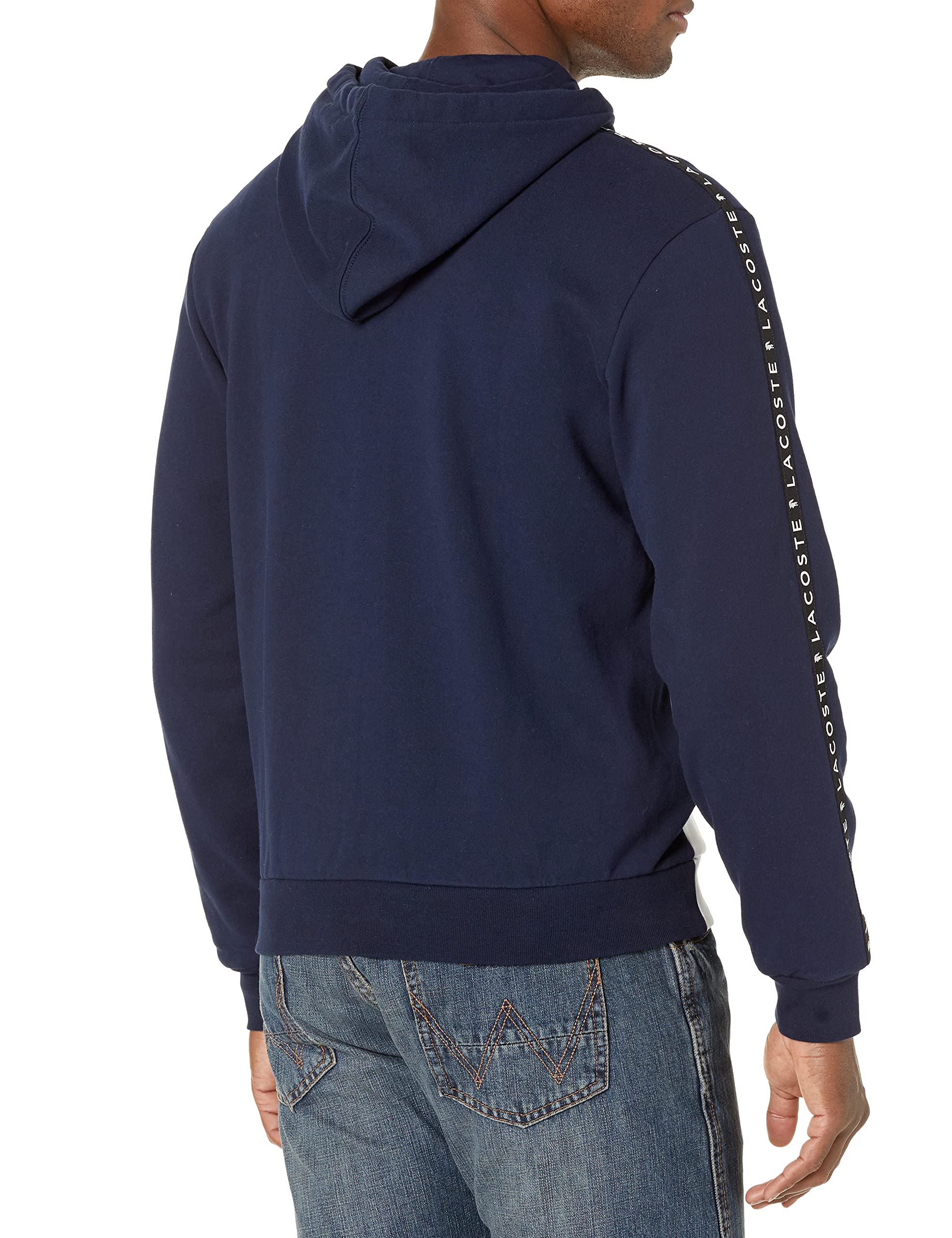 Lacoste Men's Colorblock Lettered Fleece Zip-Up Hoodie | Casual Winter Pullover for Streetwear & Outdoor Activities
