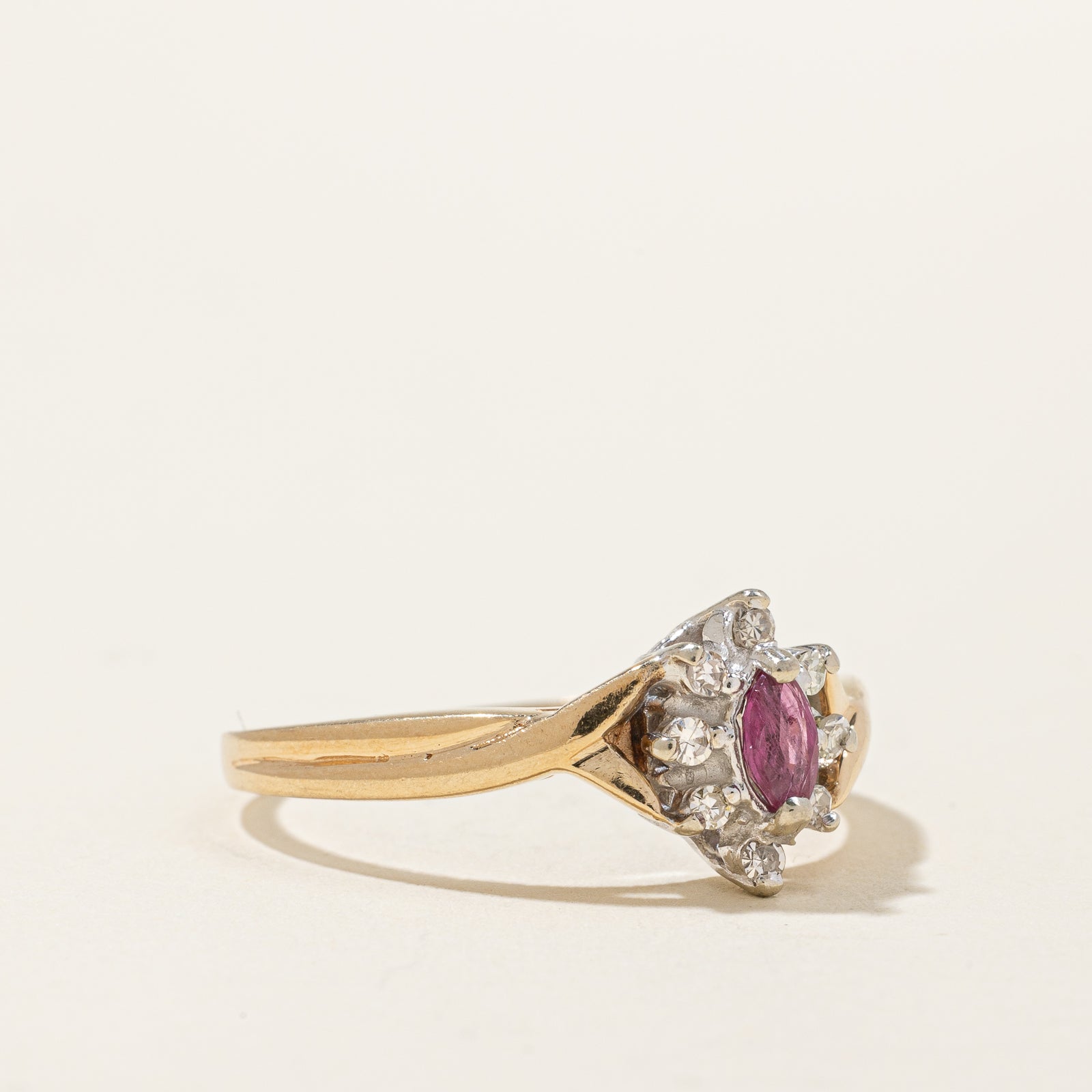 Exquisite Ruby & Diamond Halo Ring - 0.13ct Natural Ruby & 0.12ctw Diamond Accents - Size 9.5 - Perfect for Engagement, Anniversary & Special Occasion Gifts