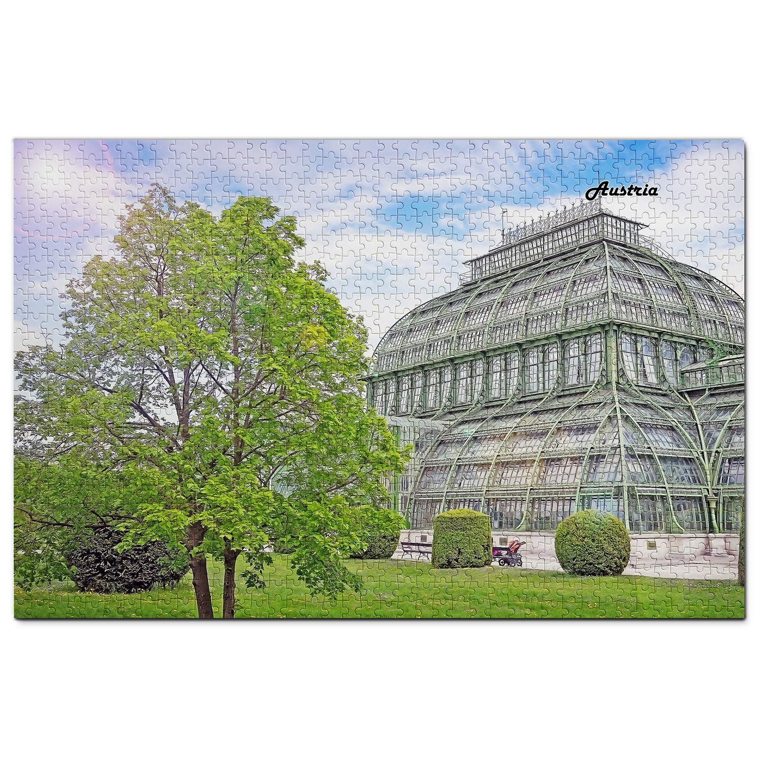 1000-Piece Austria Palmenhaus Schonbrunn Vienna Wooden Jigsaw Puzzle – Premium Travel Souvenir & Home Decor for Puzzle Lovers & Collectors