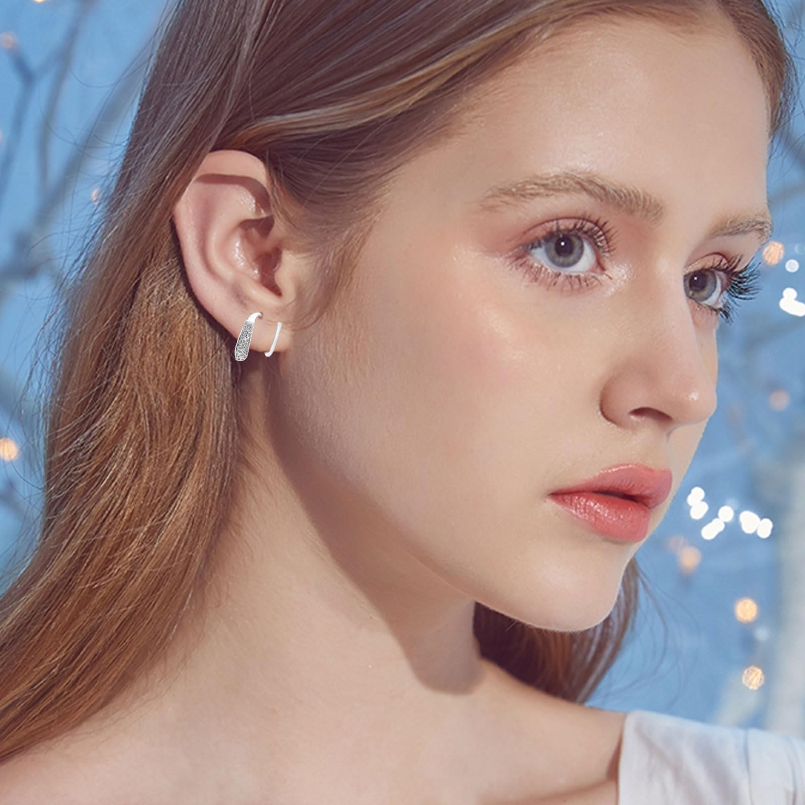 WGXIA Sterling Silver Double Hoop Spiral Twist Earrings for Women - Hypoallergenic Small Hoop Earrings | Perfect Birthday & Valentine's Day Gift for Her | Everyday Wear, Date Night & Special Occasions