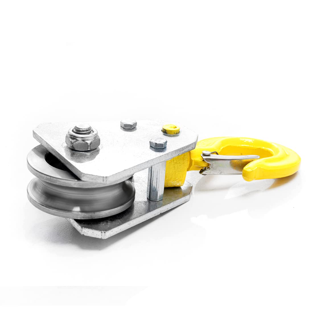 2PCS 3.2 Ton Snatch Block with Hook - Heavy Duty Bearing Pulley for Wire Rope, Electric Hoist & Lifting Trolley - Underhook Hoist Accessory for Home, Workshop & Construction Use