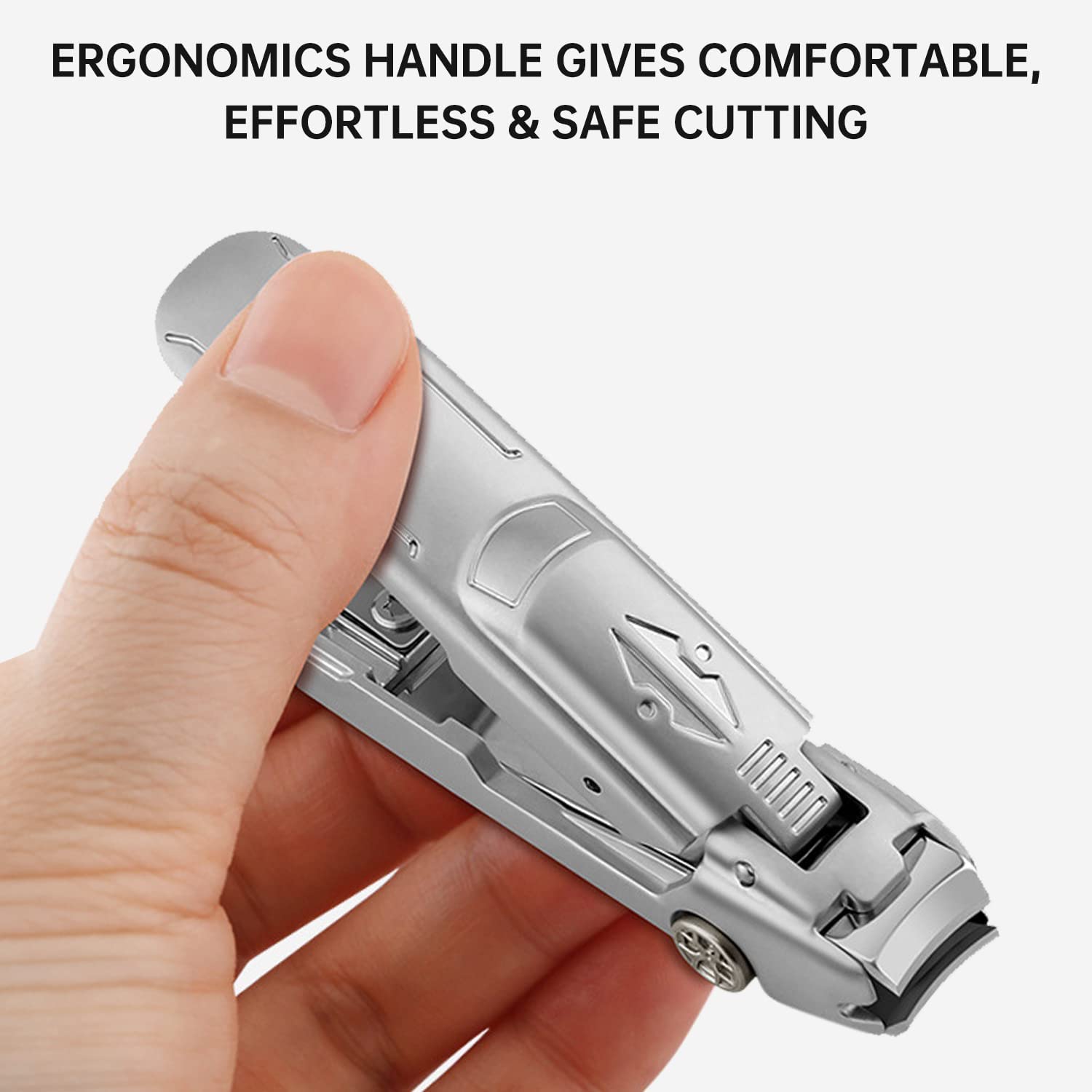 Premium Stainless Steel Nail Clipper with Catcher - No Splash Trimmer for Home & Travel (Silver)