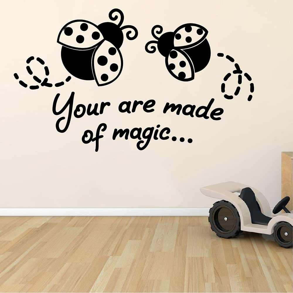 Cute Ladybug Vinyl Wall Sticker Decal - 14x20 Inch Insect Animal Art for Kids Room, Nursery, Bedroom & Playroom Decor - Perfect for Home, Kindergarten & Children's Spaces