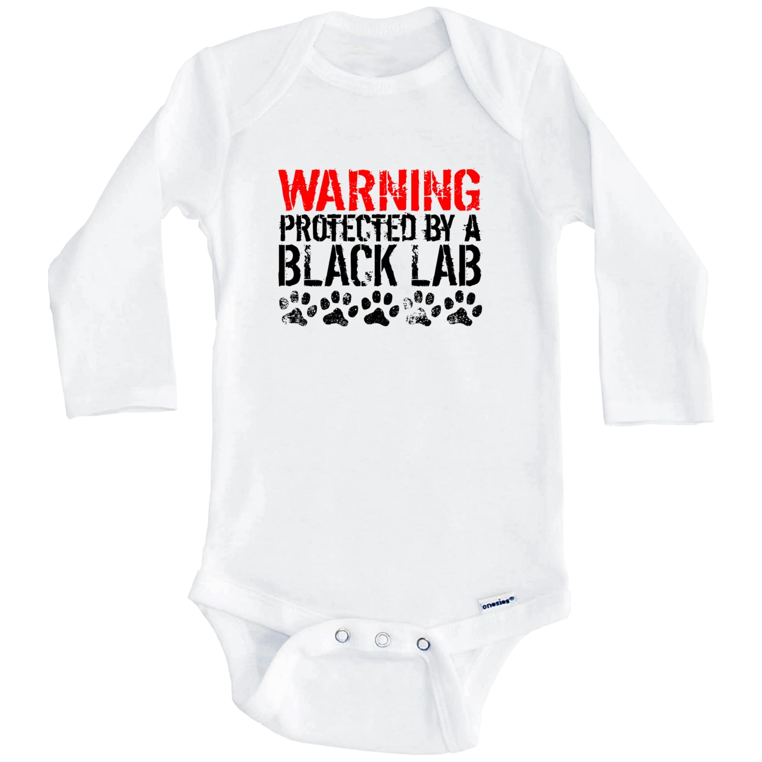 Funny One Piece Baby Bodysuit with Black Lab Design - Long Sleeve Dog Lover Outfit for Infants | Perfect for Playtime, Photo Shoots & Dog-Themed Parties