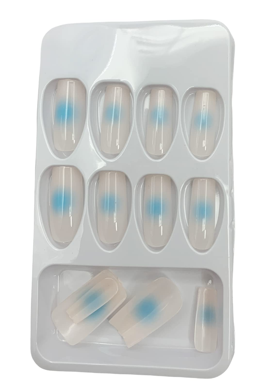 GLAZU Designer Press On Fake Nails - Almond & Squoval Shape Artificial Nails with Nail Glue Kit - Perfect for Parties, Weddings, and Everyday Wear