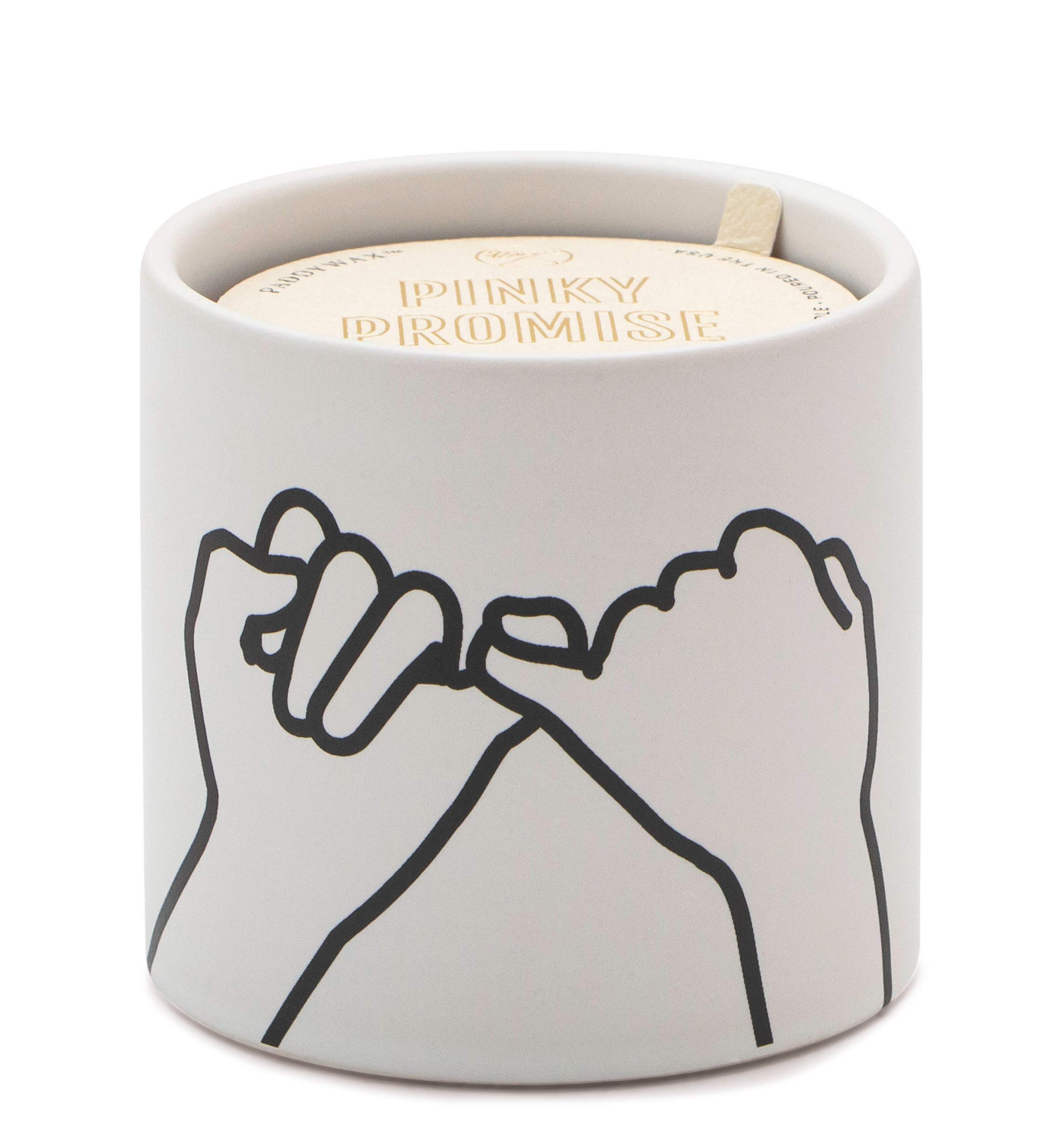 Paddywax Scented Candles - Matte Ceramic Impressions Collection Artisan Candle, 5.75-Ounce, Pinky Promise Fragrance | Handmade Soy Wax Candle for Home Decor, Relaxation & Romantic Ambience