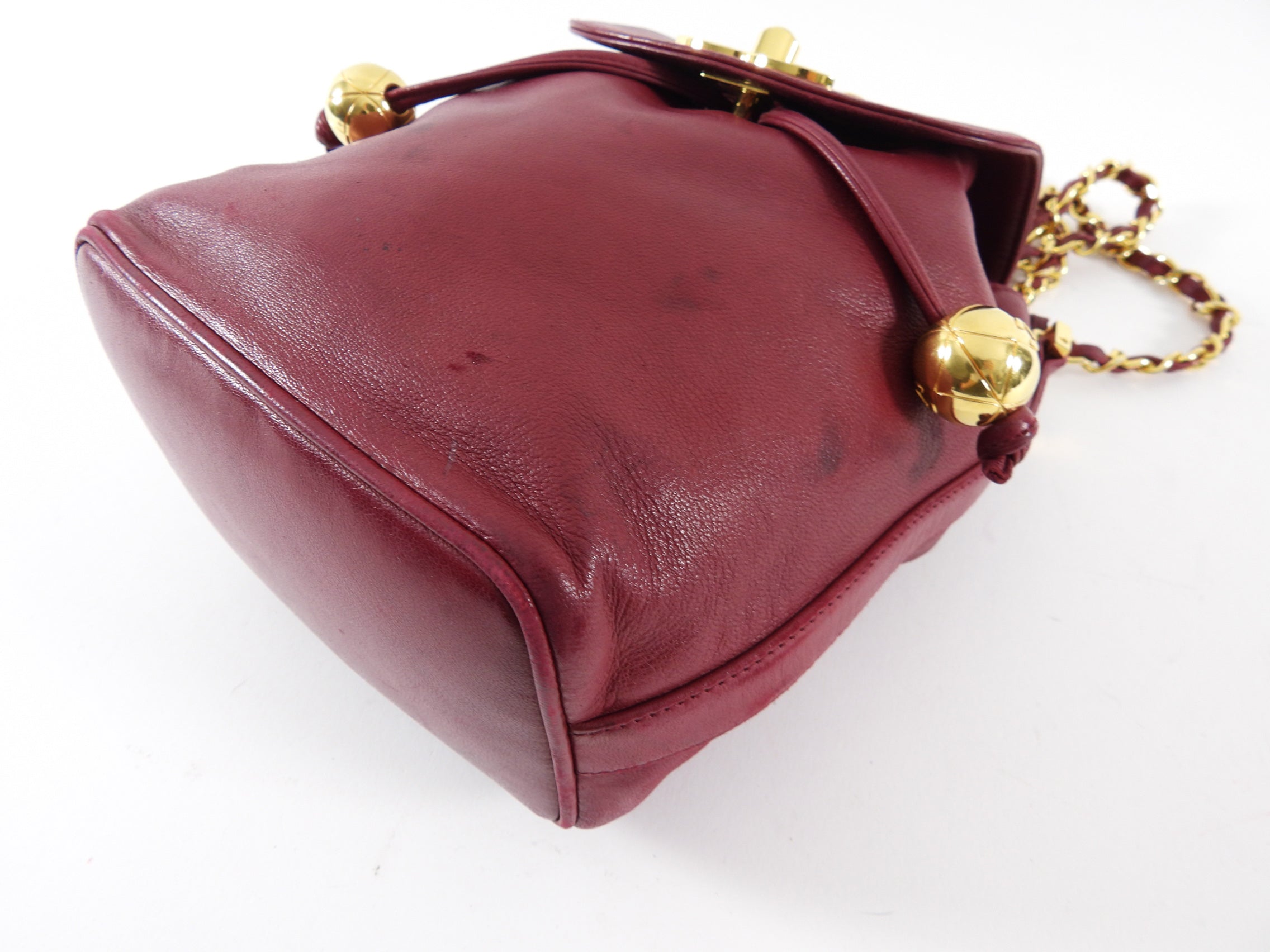 Vintage Chanel 1994-96 Red Lambskin Leather Drawstring Bucket Bag - Luxury Shoulder Bag for Women, Perfect for Date Night & Special Occasions