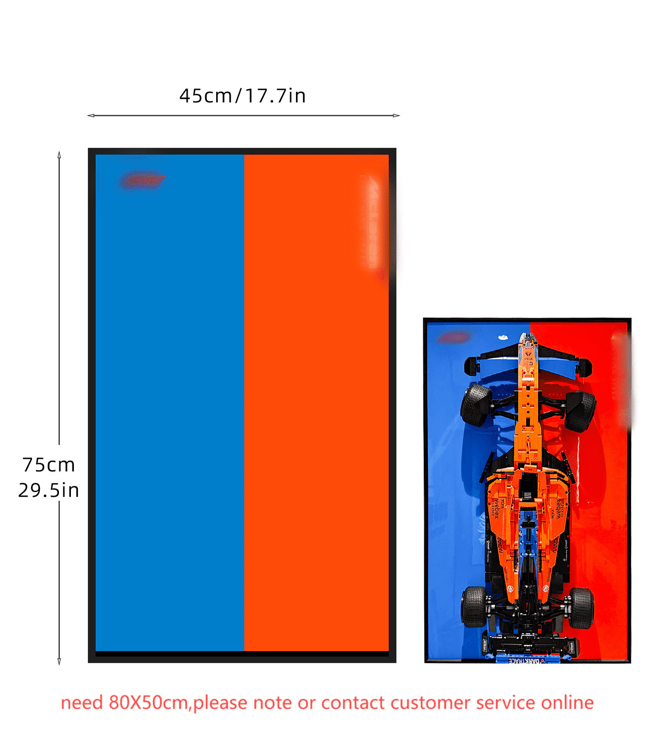 LEGO Technic McLaren Formula 1 Race Car Display Frame - Wall Mounted Showcase for 42141 Model - Perfect for Home Office, Game Room & Collector's Display