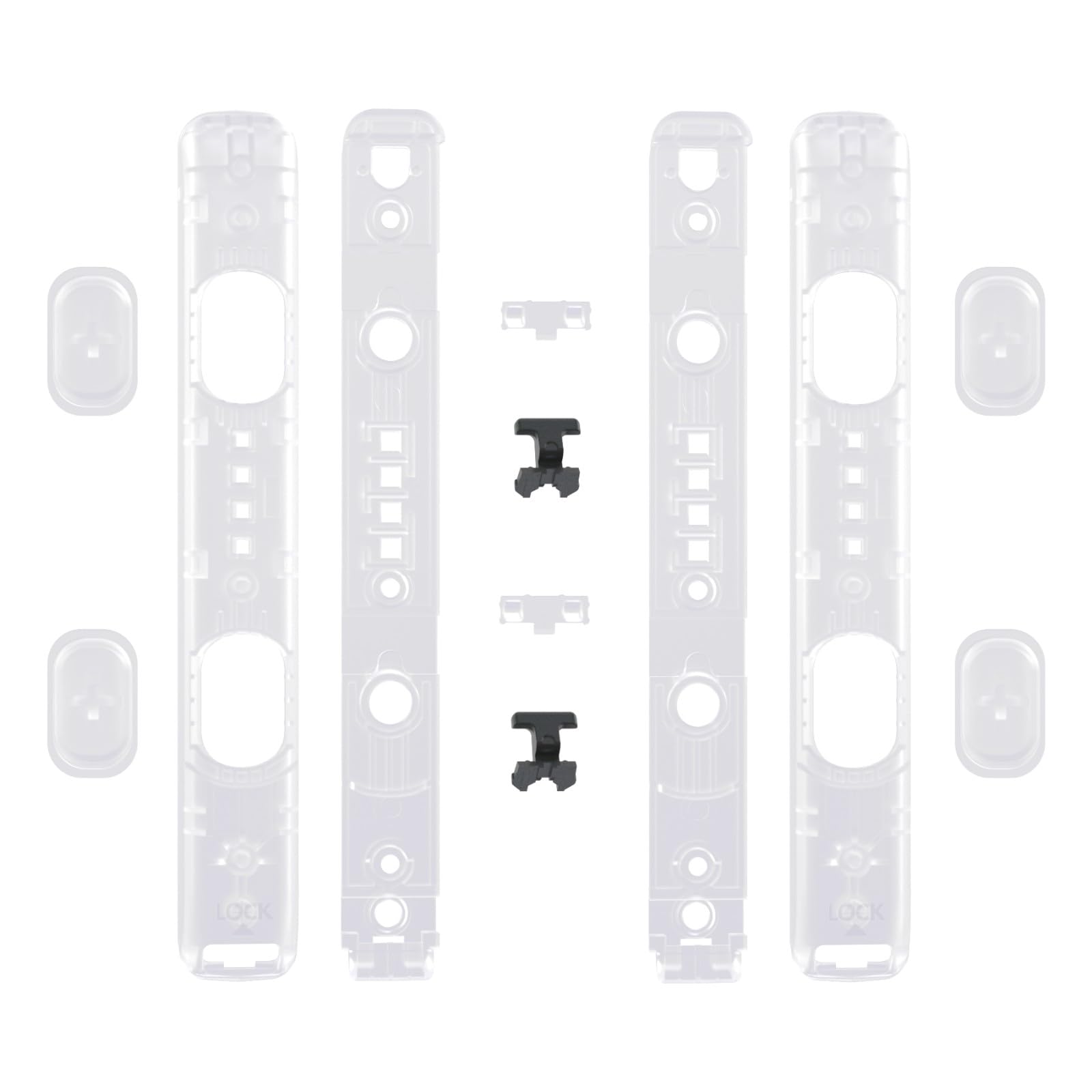 eXtremeRate DIY Replacement Shell for Joycon Strap - Transparent Clear Custom Controller Wrist Strap Housing Buttons for Nintendo Switch & Switch OLED Model (2 Pack) | Perfect for Gaming Enthusiasts & Custom Mods