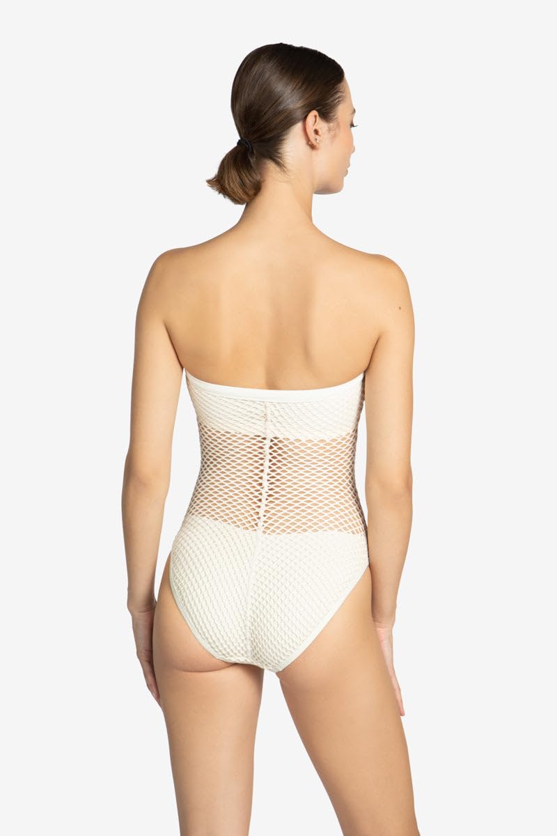 Robin Piccone Women's Pua Bandeau One Piece Swimsuit - Sexy High Cut Monokini Bathing Suit for Beach, Pool & Vacation | Tummy Control & Adjustable Straps