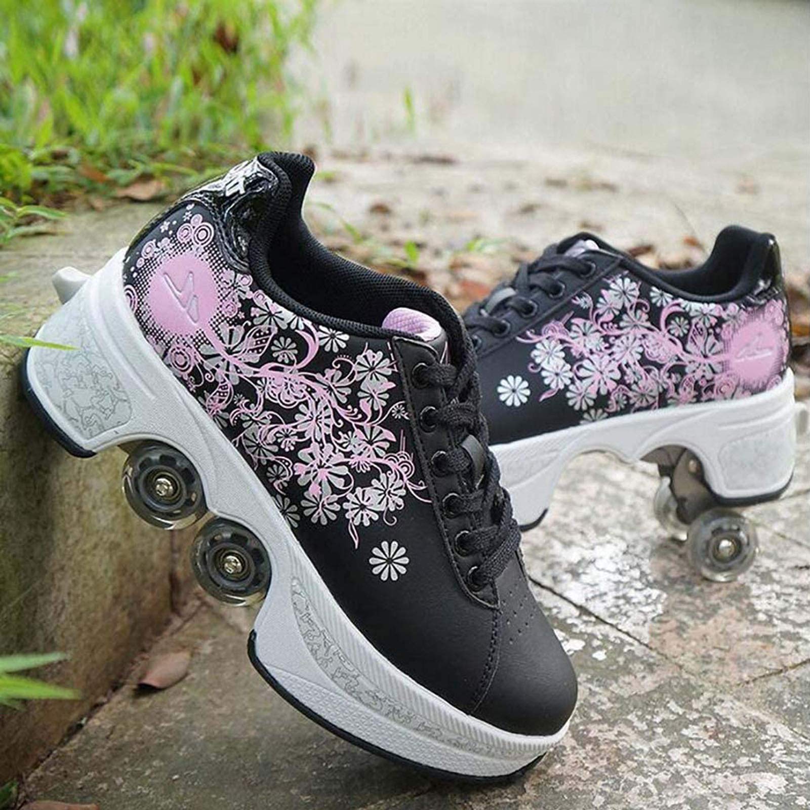 Women's Outdoor Roller Skates - Quad Wheel Skating Shoes for Adults | Perfect for Park Trails, Rink Skating & Fitness Fun