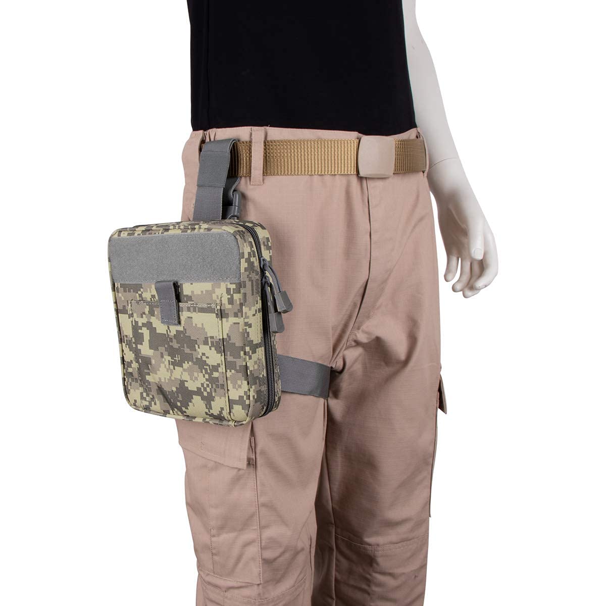 IronSeals Tactical Drop Leg Medical Pouch - EMT First Aid Kit & Utility Pouch for Emergency Responders, Outdoor Adventures & Survival Gear (Black)