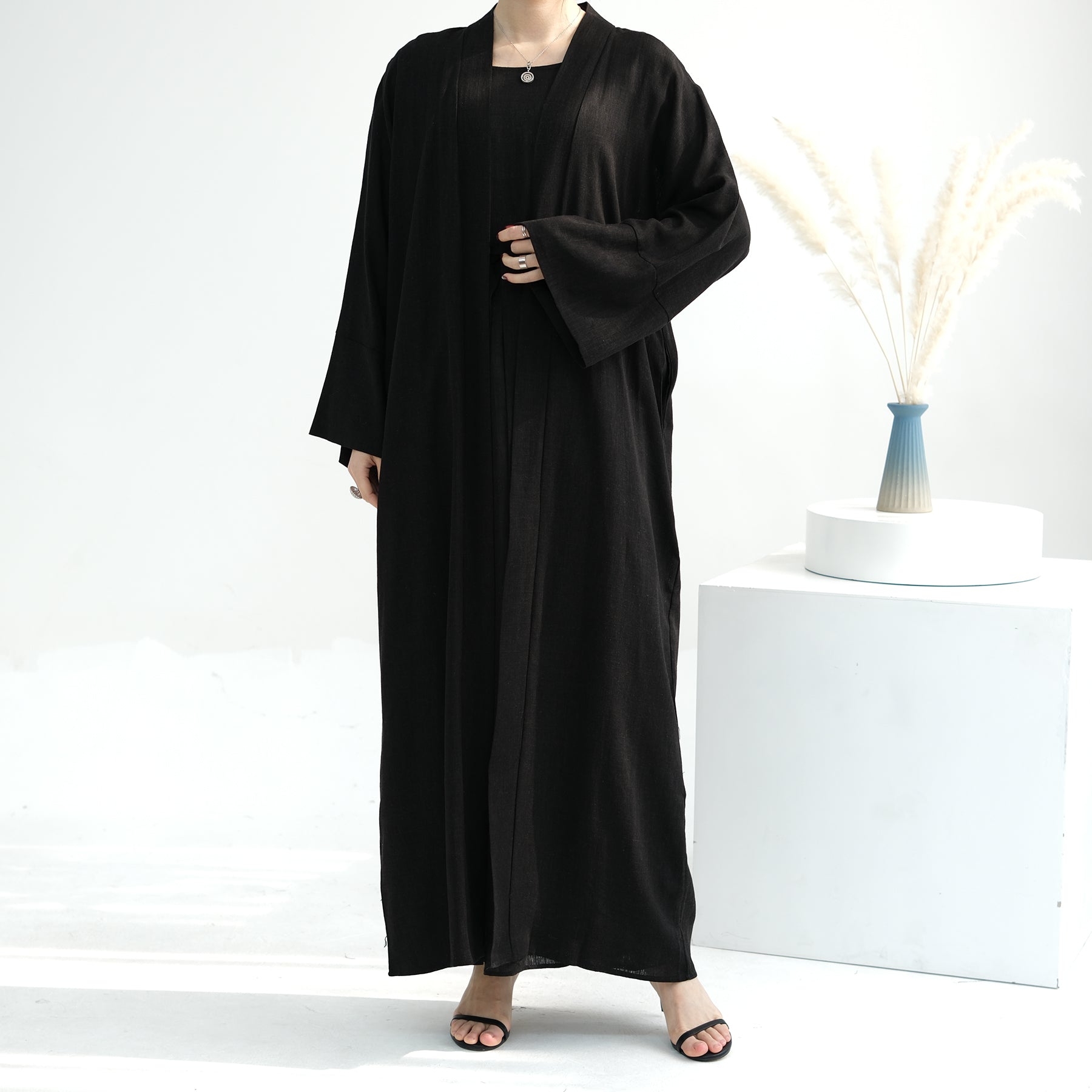 Aviella Black Linen Set - Soft & Breathable Linen Pajamas for Women | Perfect for Summer Sleepwear & Lounge Wear