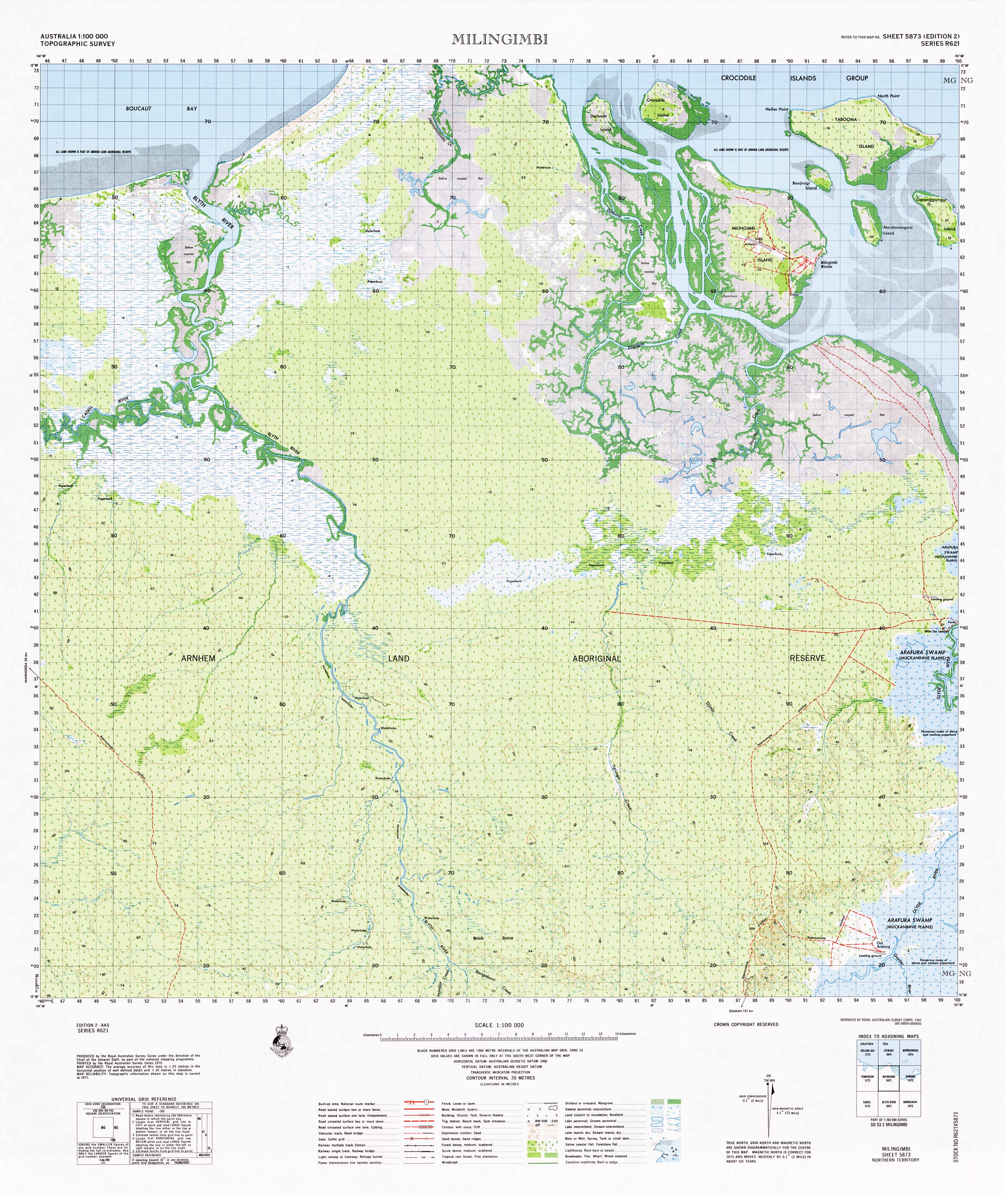 5873 Milingimbi 1:100k Topographic Map - Detailed Australia Northern Territory Topo Map for Hiking, Camping & Outdoor Adventures