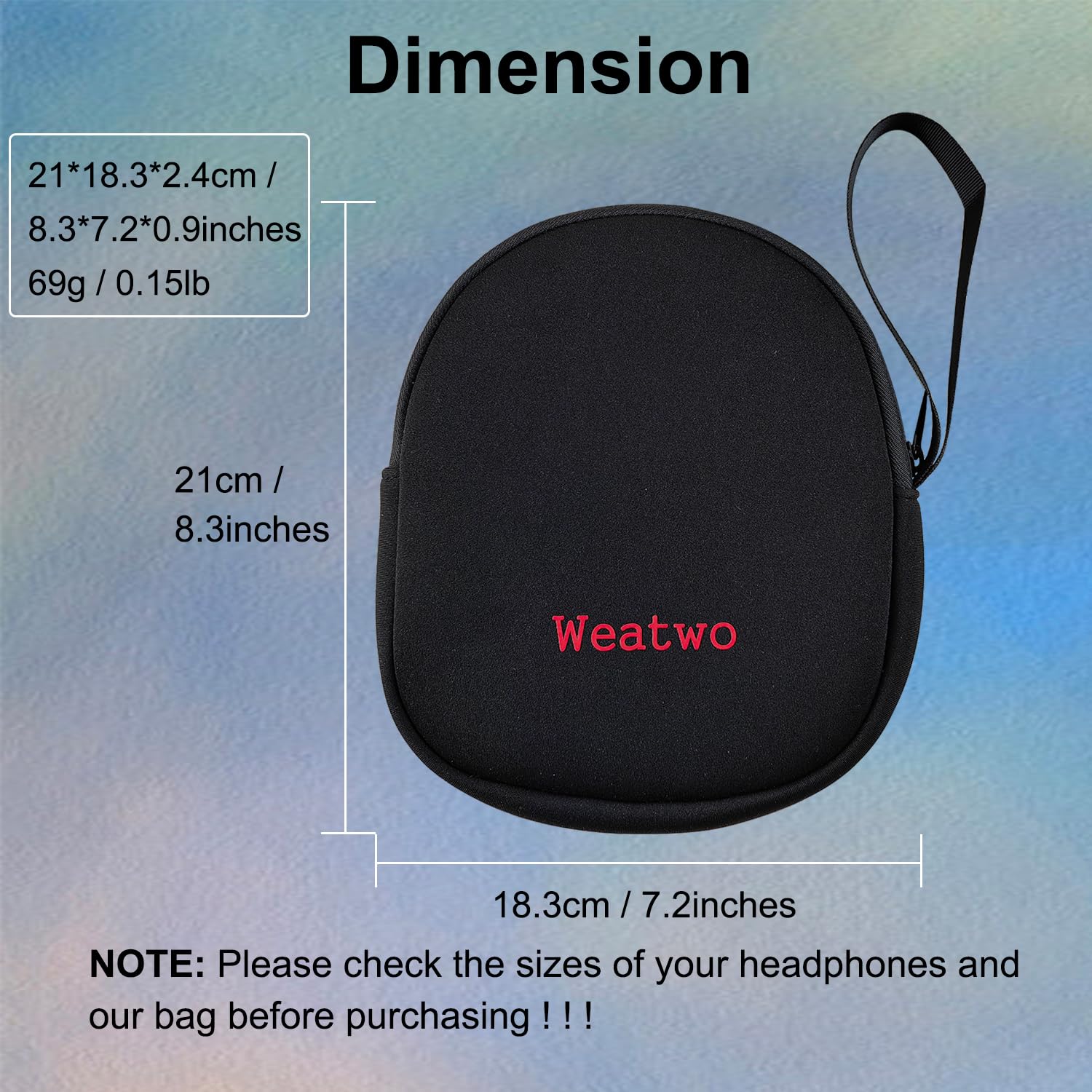 Premium Neoprene Headphone Storage Bag - Lightweight Travel Case for Wired & Wireless Headsets - Compatible with Jabra Evolve 20/30/40/65/75 & Plantronics Blackwire 3210/3220/3320/CS510 - Perfect for Office, Commuting & Travel Protection