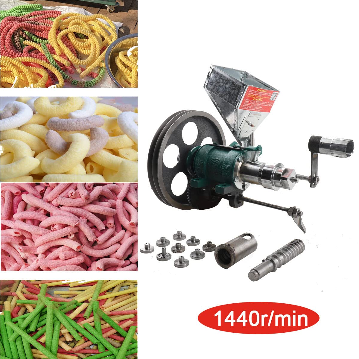 ECUTEE Multi-Function Puffed Food Extruder Machine for Rice, Corn Snacks - Make Cornflakes, Hollow Sticks - Perfect for Street Food Stalls, Home Use & Small Business Snack Production