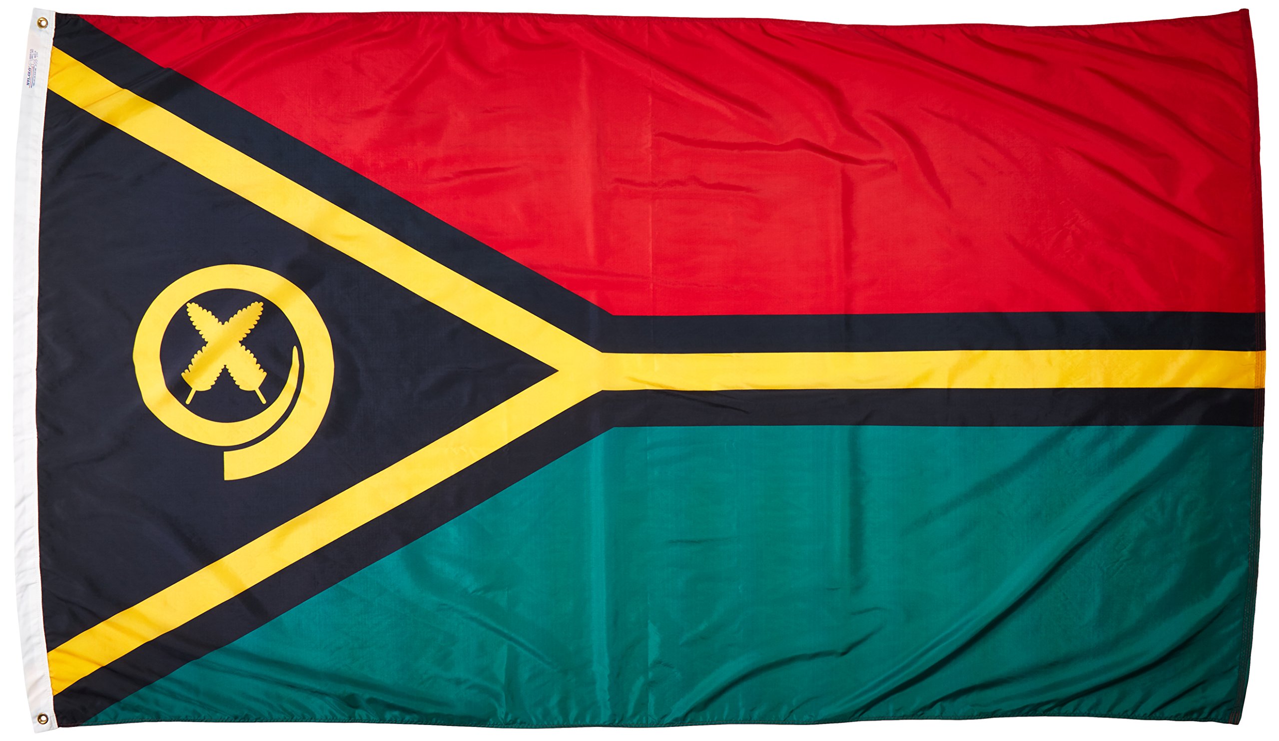 Annin Flagmakers Vanuatu Flag 5x8 Feet - Officially Licensed United Nations Design, Made in USA (Model 199258) - Perfect for International Events, Embassies & Patriotic Displays