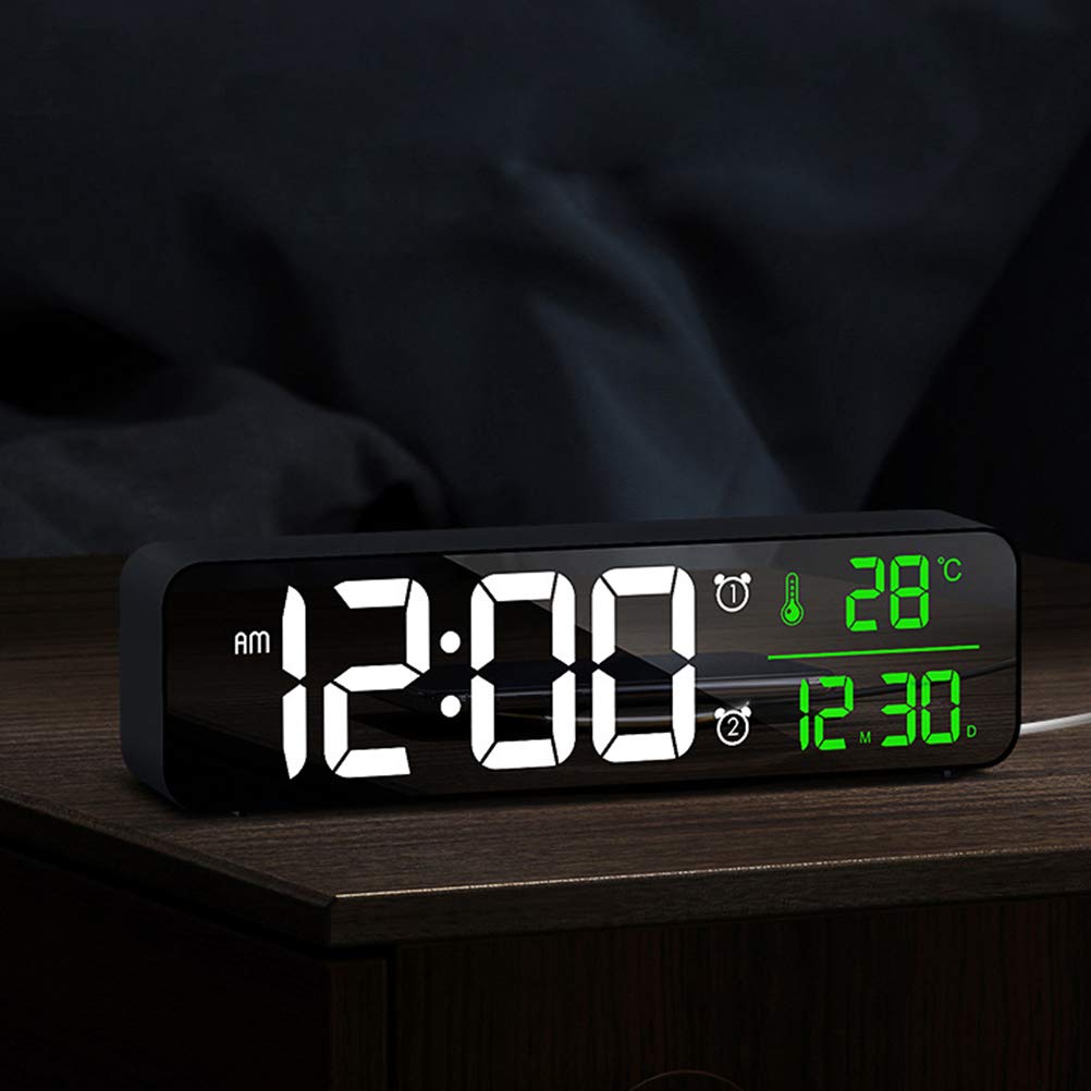 ARTIBETTER Digital LED Alarm Clock with Night Light, Luminous Projection & Beeping - Plug-in Bedside Clock for Students, Kids, Adults - Perfect for Bedrooms, Dorm Rooms & Home Decor