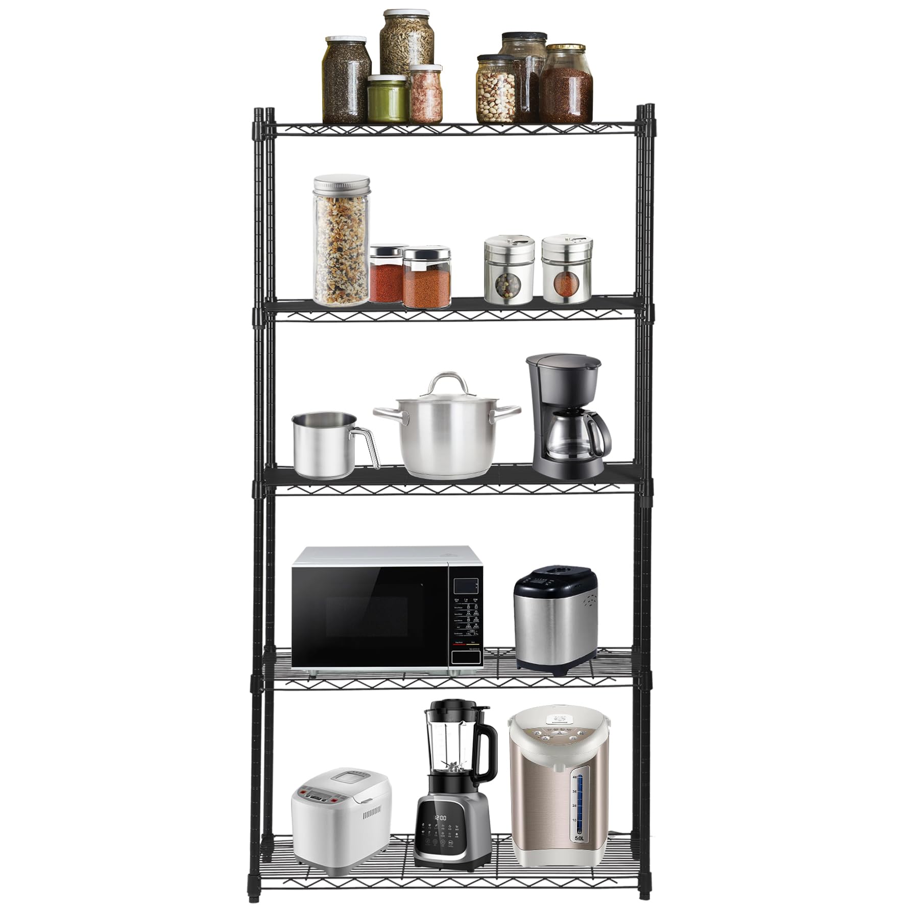 ZenStyle 5-Tier Adjustable Heavy Duty Steel Storage Shelving Unit - 30