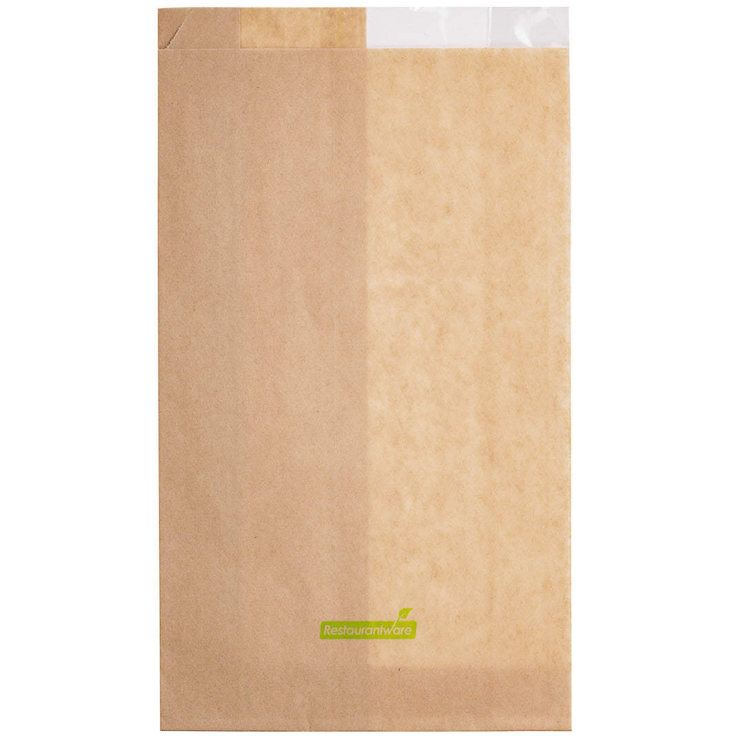 Eco-Friendly Kraft Paper Bread Bags with Side Window - 6