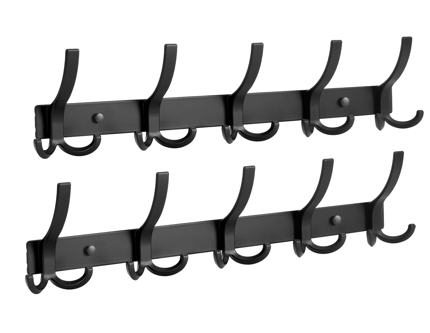 2 Pack Wall Mount Coat Rack with 15 Hooks - Heavy Duty Entryway Organizer & Bedroom Storage Solution for Coats, Hats, Bags & Accessories | Perfect for Small Spaces & Home Decor