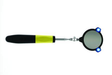 LED Circular Inspection Mirror with Double-Sided Foam Tape - 360° Adjustable Lighted Mirror for Automotive, HVAC & Home Repairs - Perfect for Mechanics, Electricians & DIY Projects