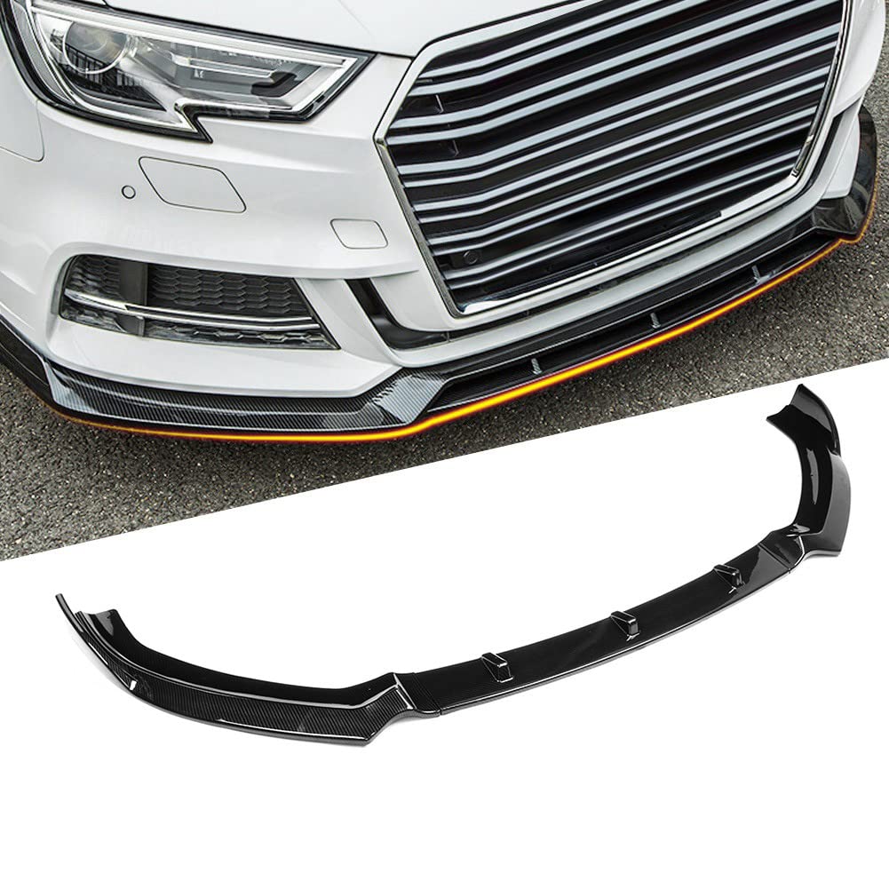 Carbon Fiber Front Bumper Lip Spoiler for Audi A3 S-Line 8V (2017-2018) | S3 Style Body Kit Upgrade | Enhanced Aerodynamics & Sporty Look | Perfect for Car Enthusiasts & Performance Tuning