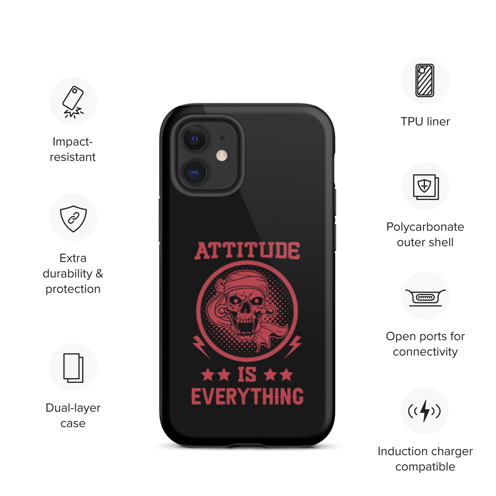 Attitude Is Everything - Durable & Shockproof iPhone Case for Protection - Perfect for Outdoor, Travel & Daily Use